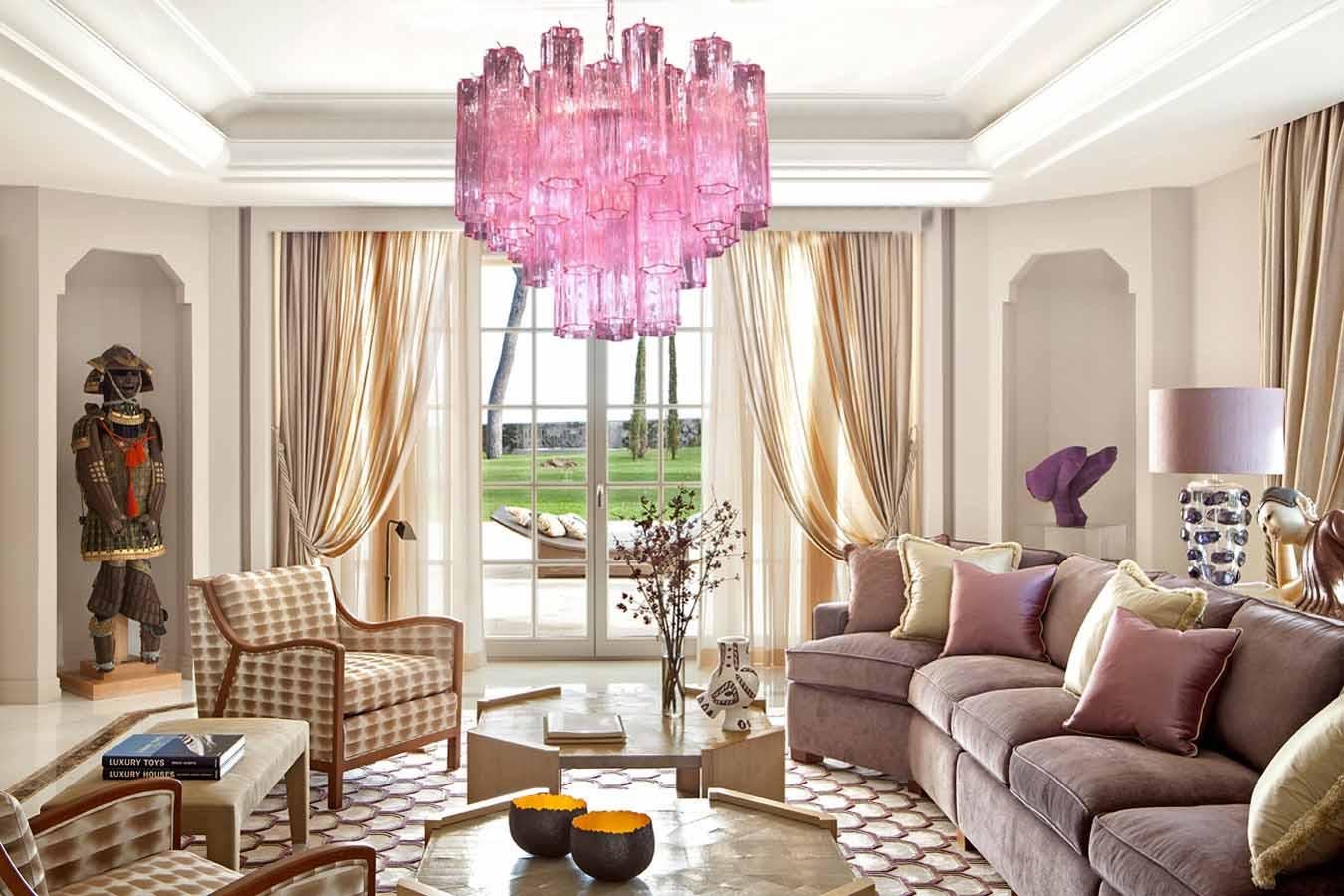 Mid-Century Modern Amazing Pink Tronchi Murano Glass Chandelier