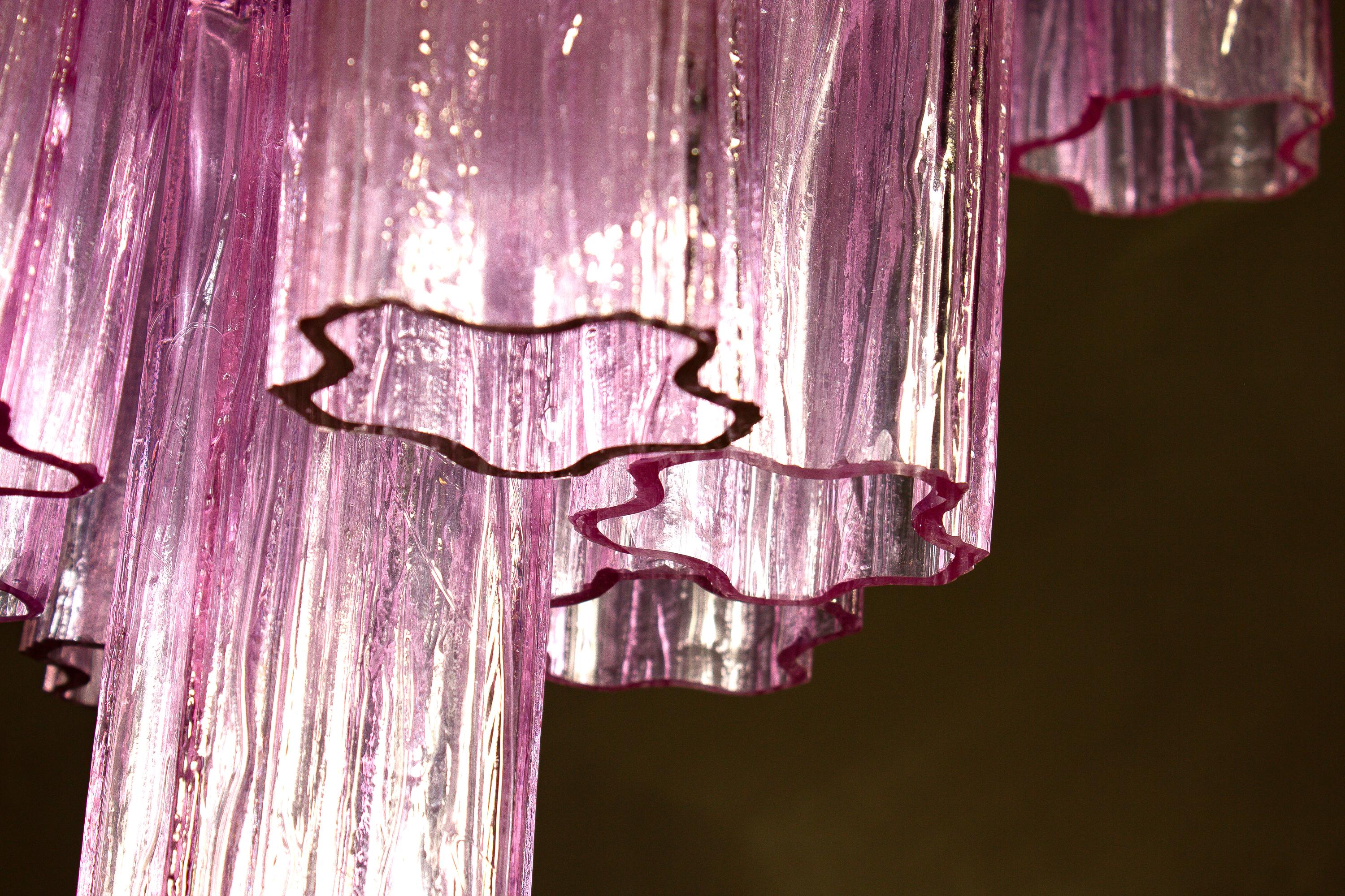 Amazing Pink Tronchi Murano Glass Chandelier 2