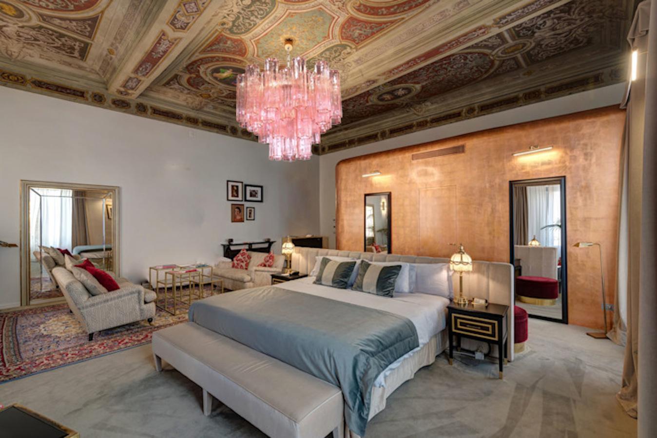 Amazing Pink Tronchi Murano Glass Chandelier Italy For Sale 1
