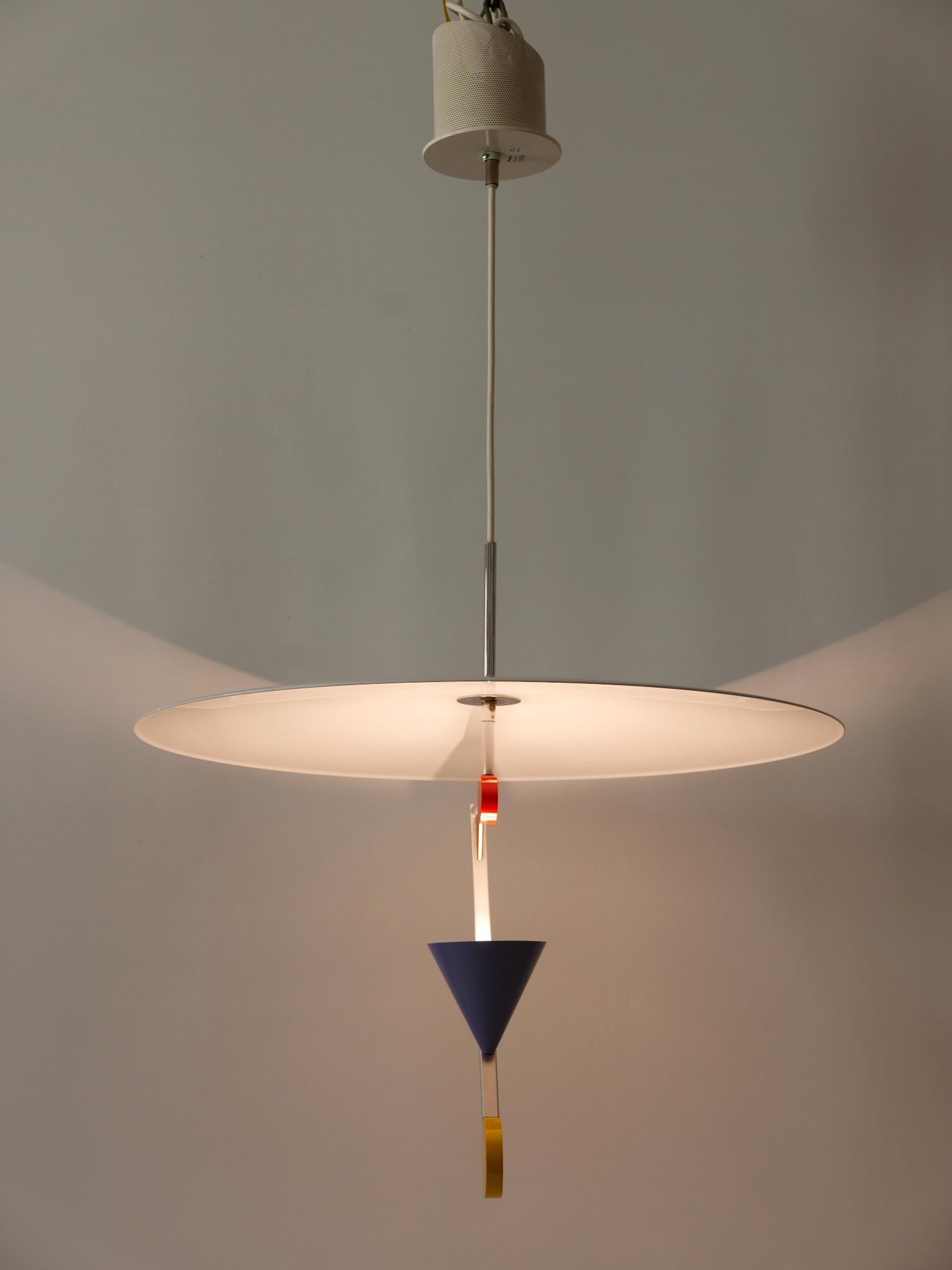Incroyables lampes suspendues postmodernes Halo There d'Olle Andersson pour Borens 1982 en vente 2