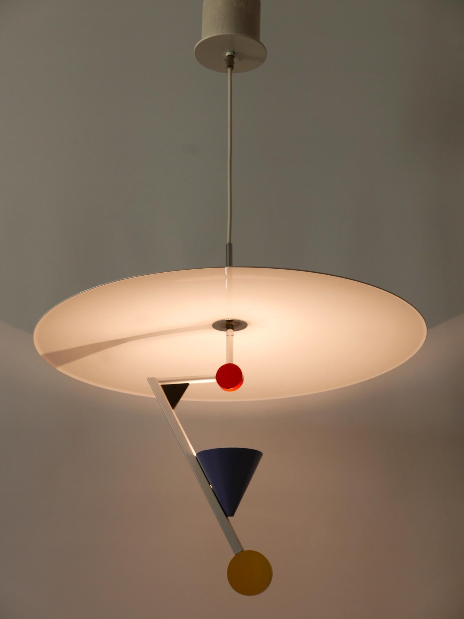 Amazing Postmodern Pendant Lamps 'Halo There' by Olle Andersson for Borens 1982 For Sale 8