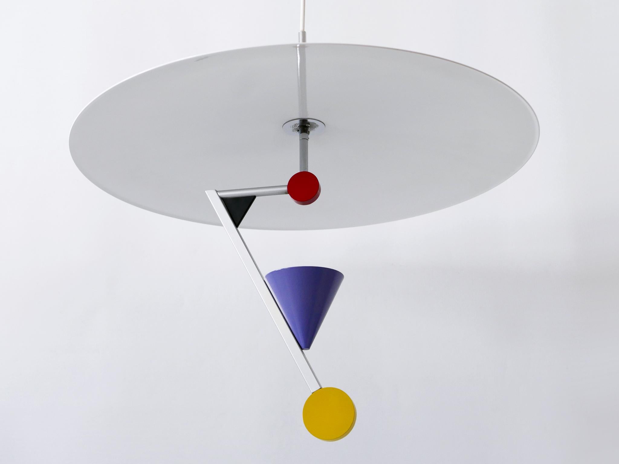 Swedish Amazing Postmodern Pendant Lamps 'Halo There' by Olle Andersson for Borens 1982 For Sale