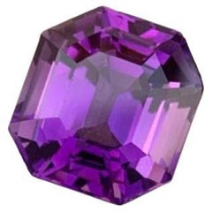 Améthyste violette de 13,10 carats, taille émeraude, pierre précieuse brésilienne naturelle