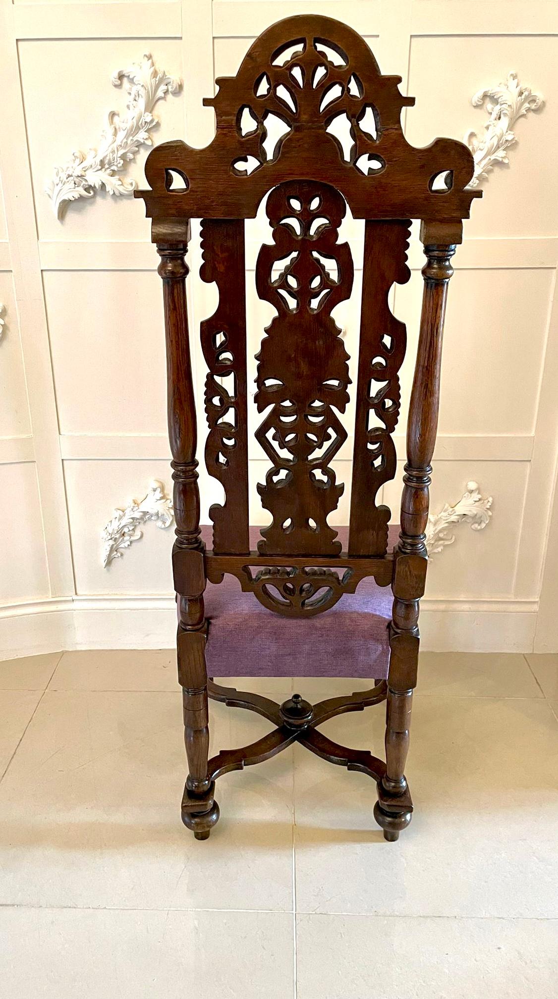 Amazing Quality Antique Victorian Carved Oak Side Chair 5