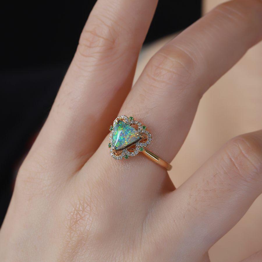 rainbow diamond engagement ring