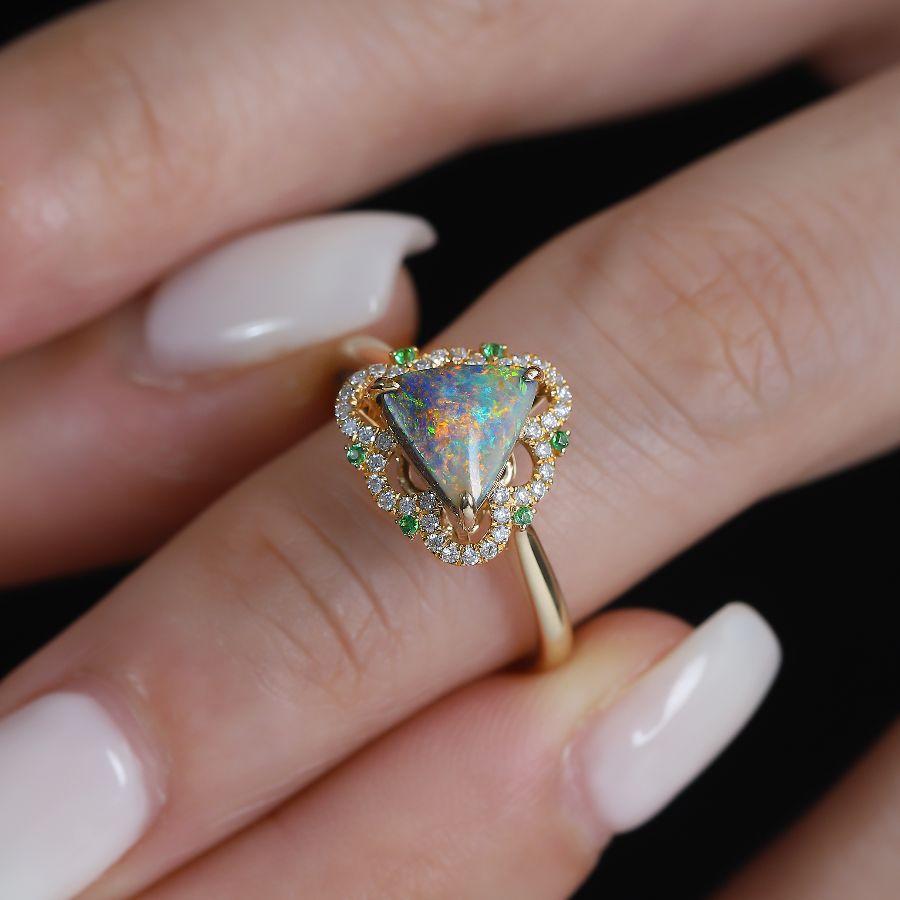 boulder opal engagement ring