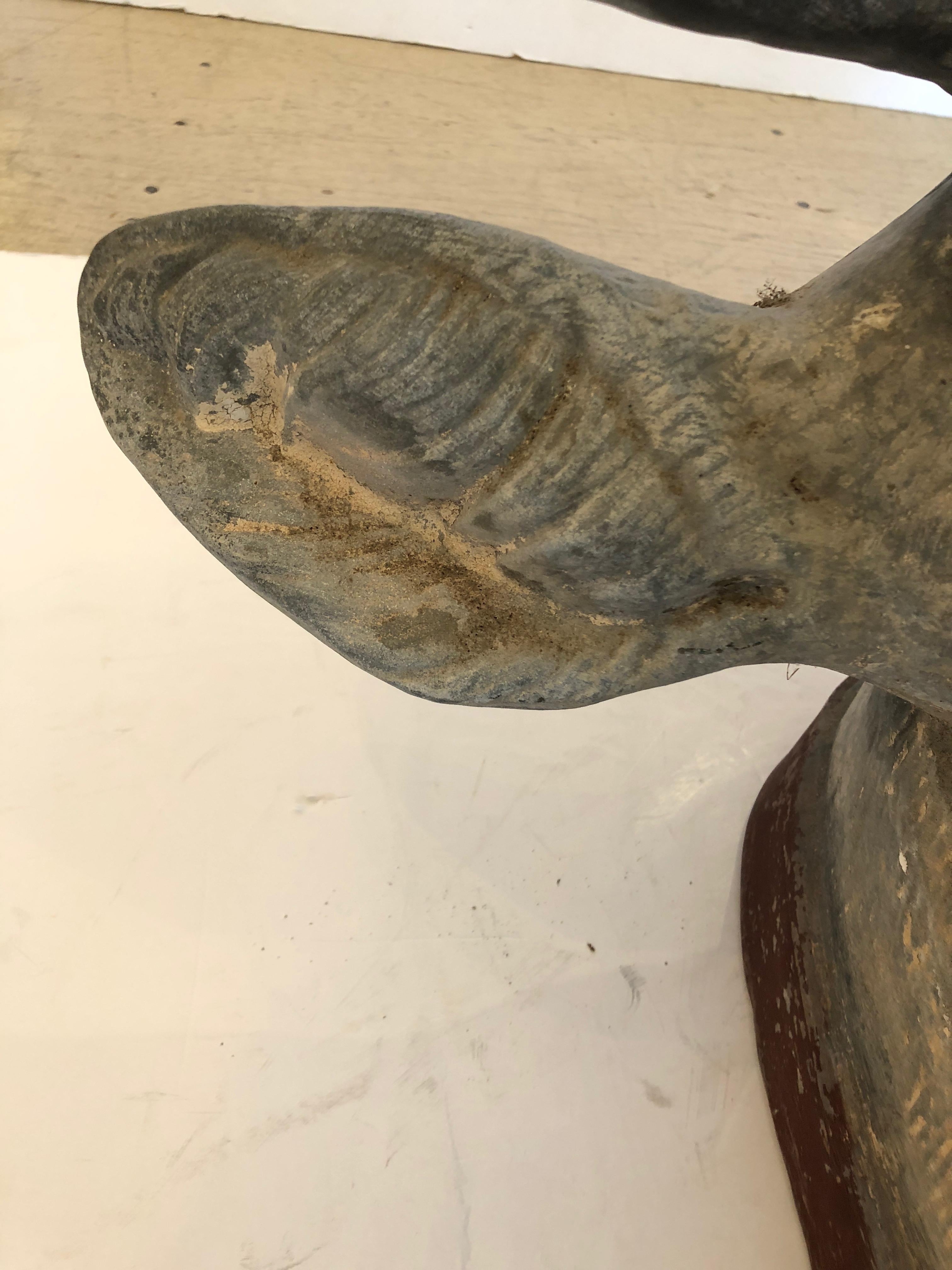 Français Incroyable et rare tête de taureau en zinc du 19ème siècle en vente