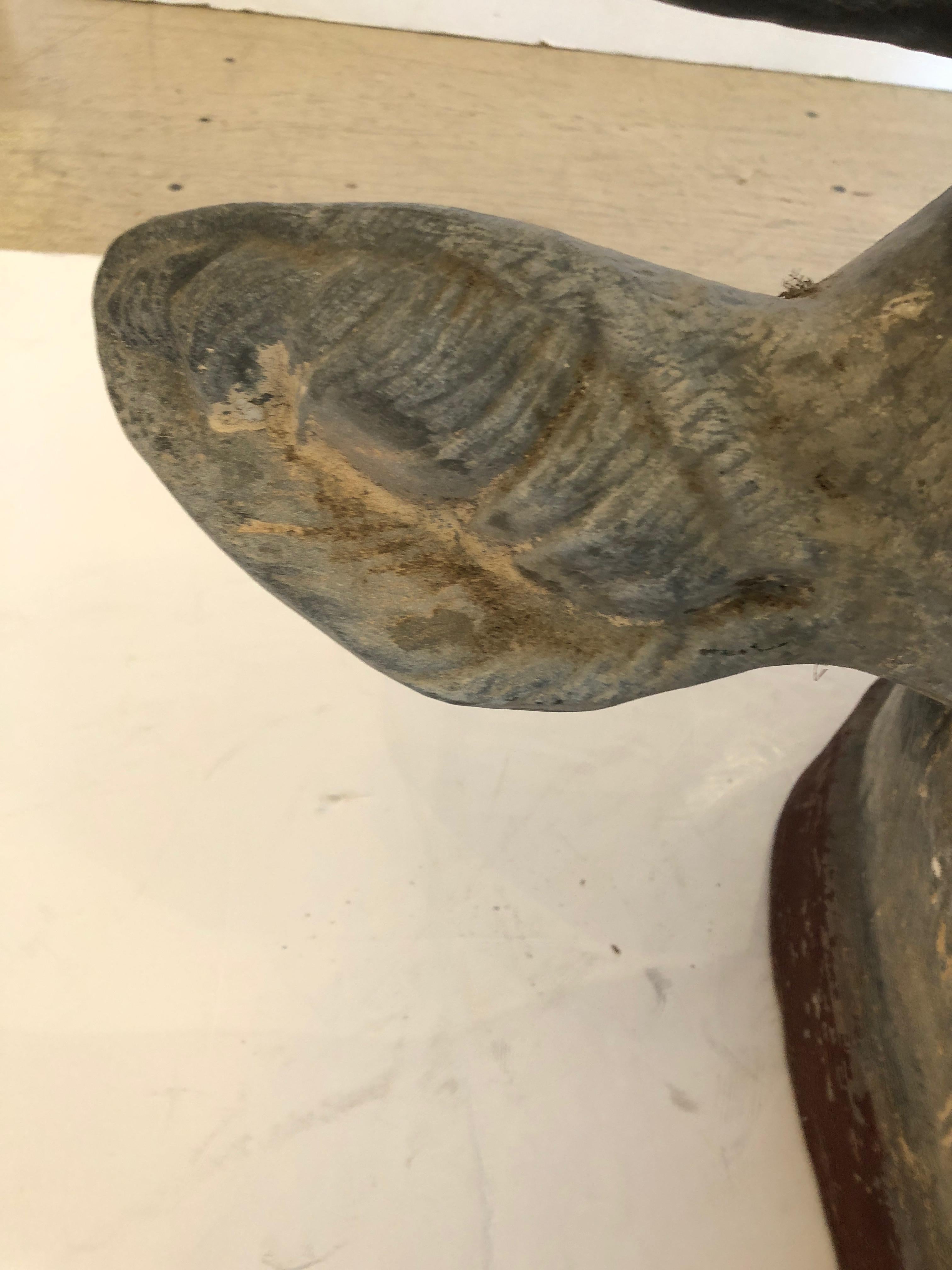 XIXe siècle Incroyable et rare tête de taureau en zinc du 19ème siècle en vente