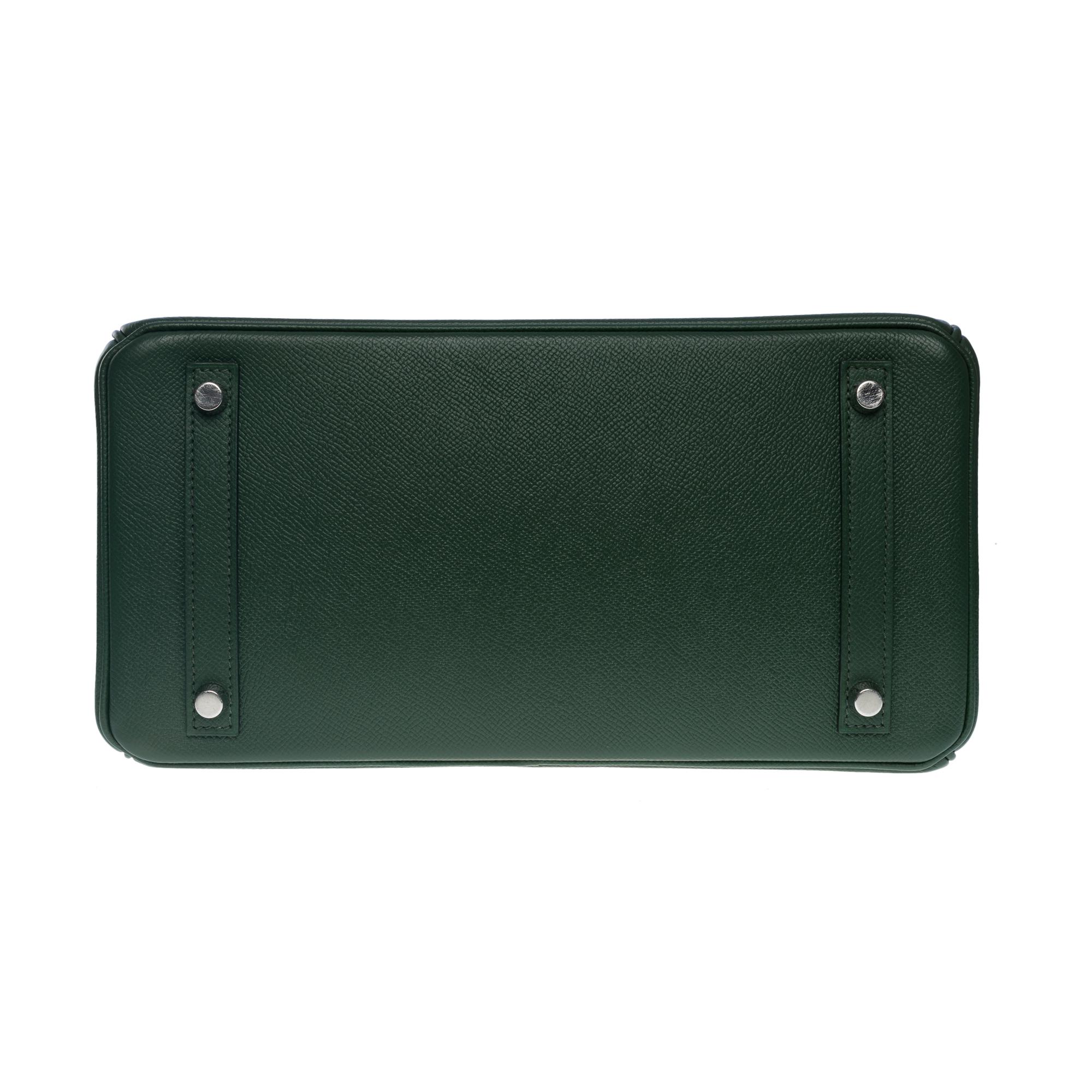 Amazing & Rare Hermès Birkin 30 handbag in Vert Anglais Epsom leather, SHW For Sale 5