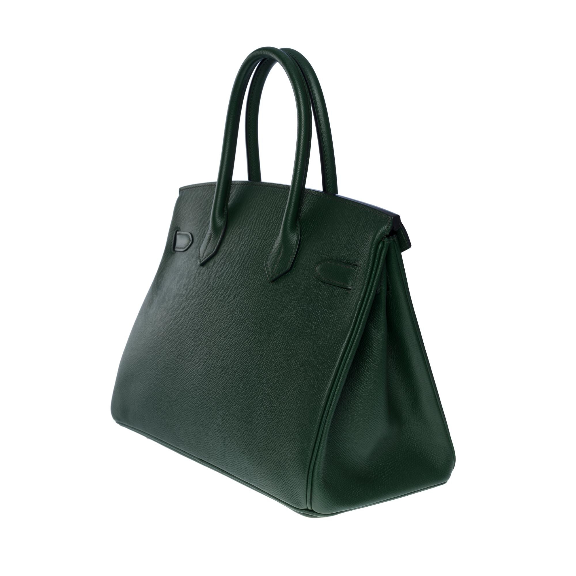 Erstaunliche & seltene Hermès Birkin 30 Handtasche in Vert Anglais Epsom Leder, SHW Damen im Angebot