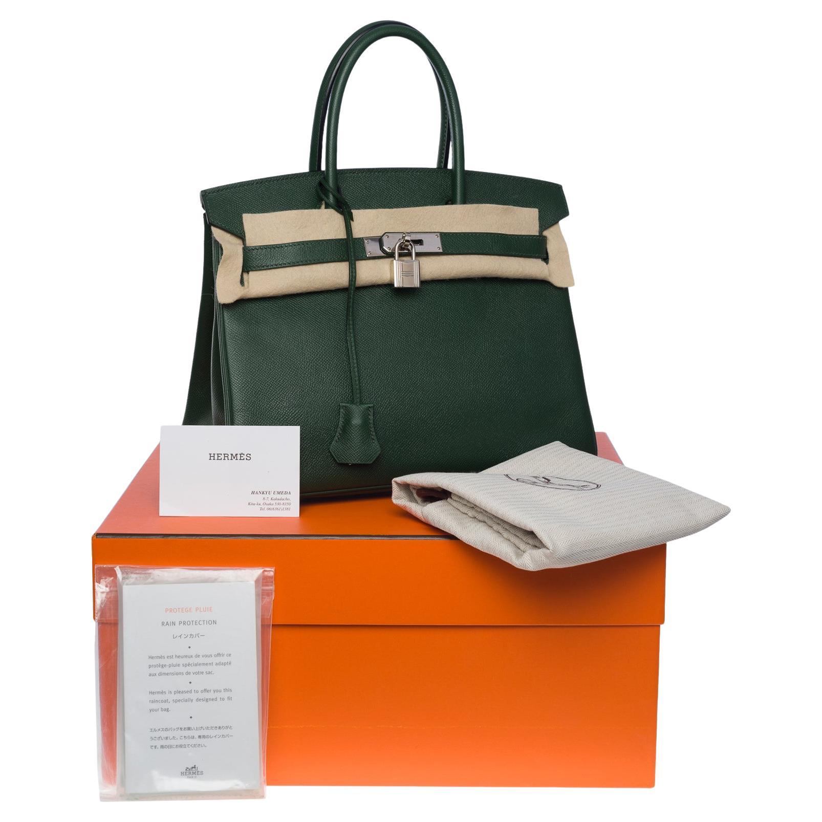 Amazing & Rare Hermès Birkin 30 handbag in Vert Anglais Epsom leather, SHW For Sale