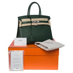 A LIMITED EDITION VERT ANGLAIS SWIFT LEATHER & TOILE RIGA LAKIS