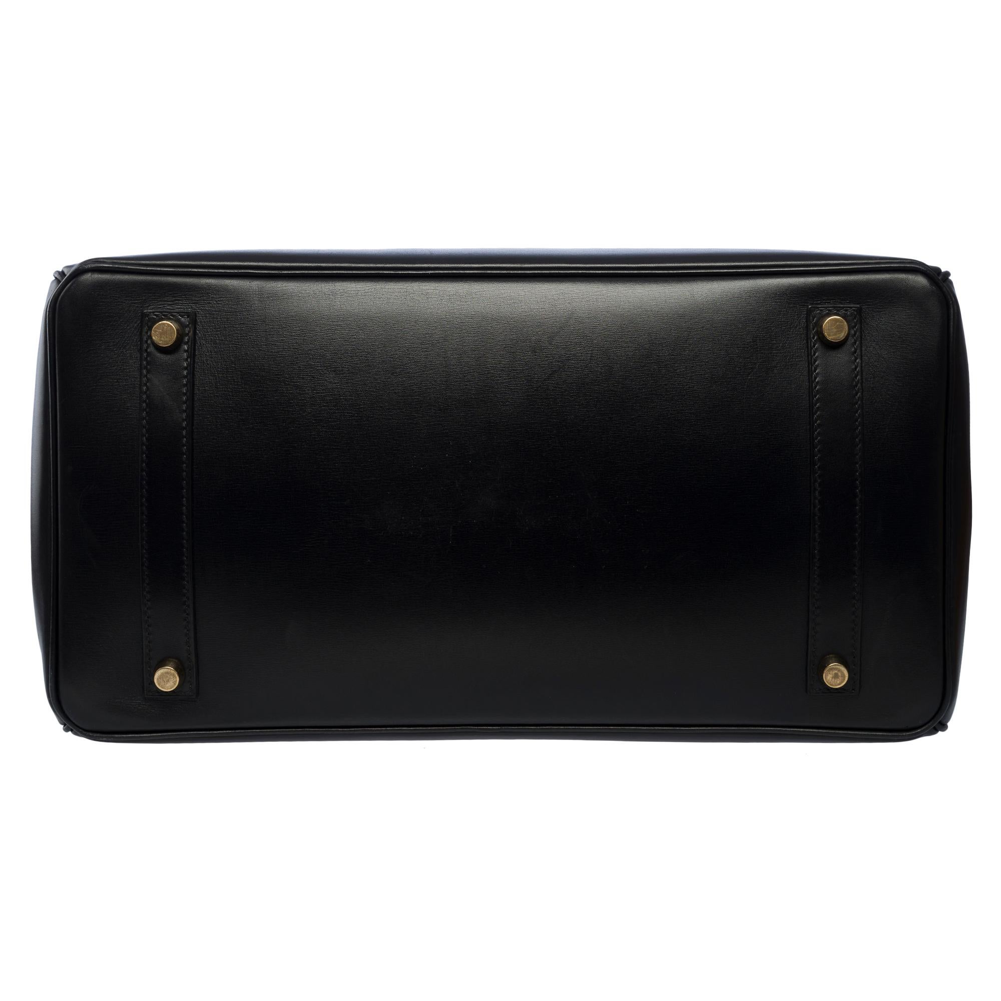 Incredibile e rara borsa Hermès Birkin 35 in pelle di vitello con scatola nera, GHW 6