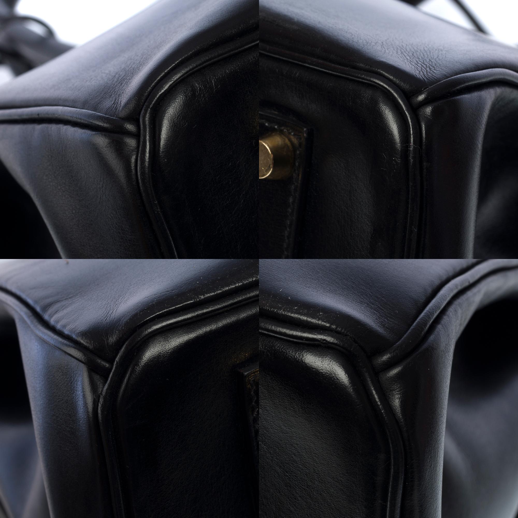 Amazing & Rare Hermès Birkin 35 handbag in black box calfskin leather, GHW 4