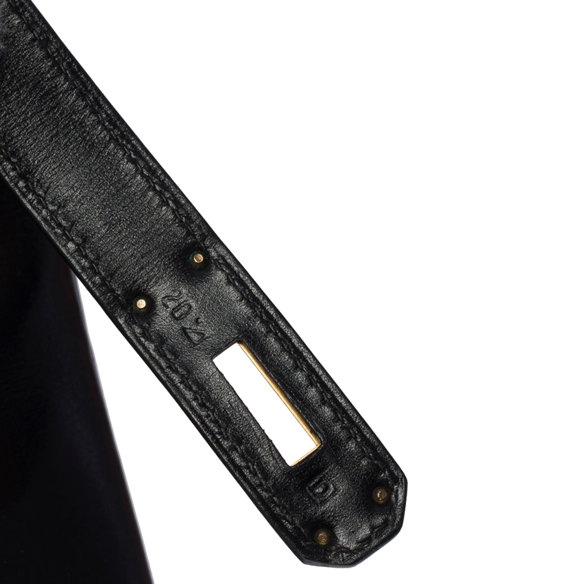 Women's or Men's Amazing & Rare Hermès Birkin 35 handbag in black box calfskin leather, GHW