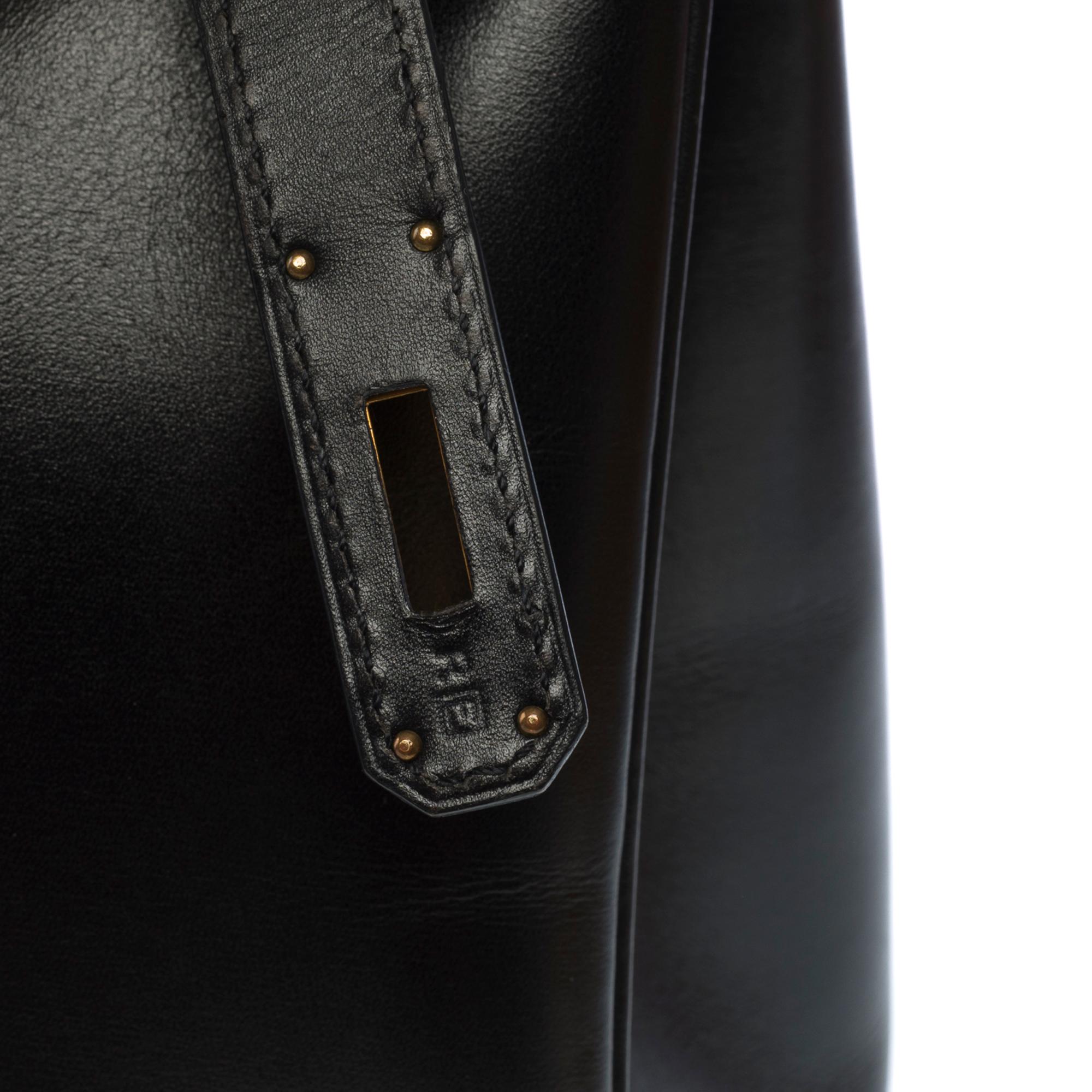 Incredibile e rara borsa Hermès Birkin 35 in pelle di vitello con scatola nera, GHW 3