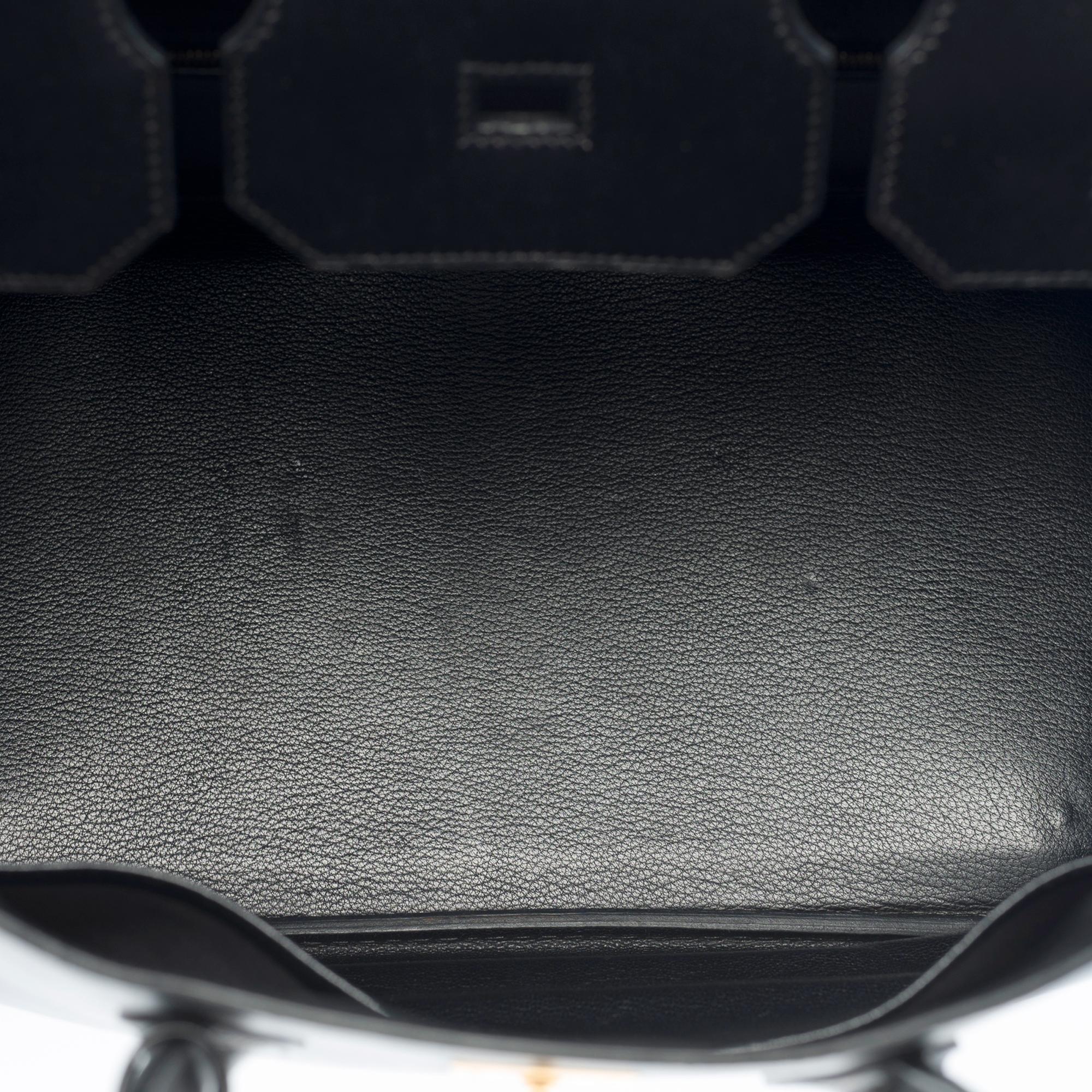 Amazing & Rare Hermès Birkin 35 handbag in black box calfskin leather, GHW 1