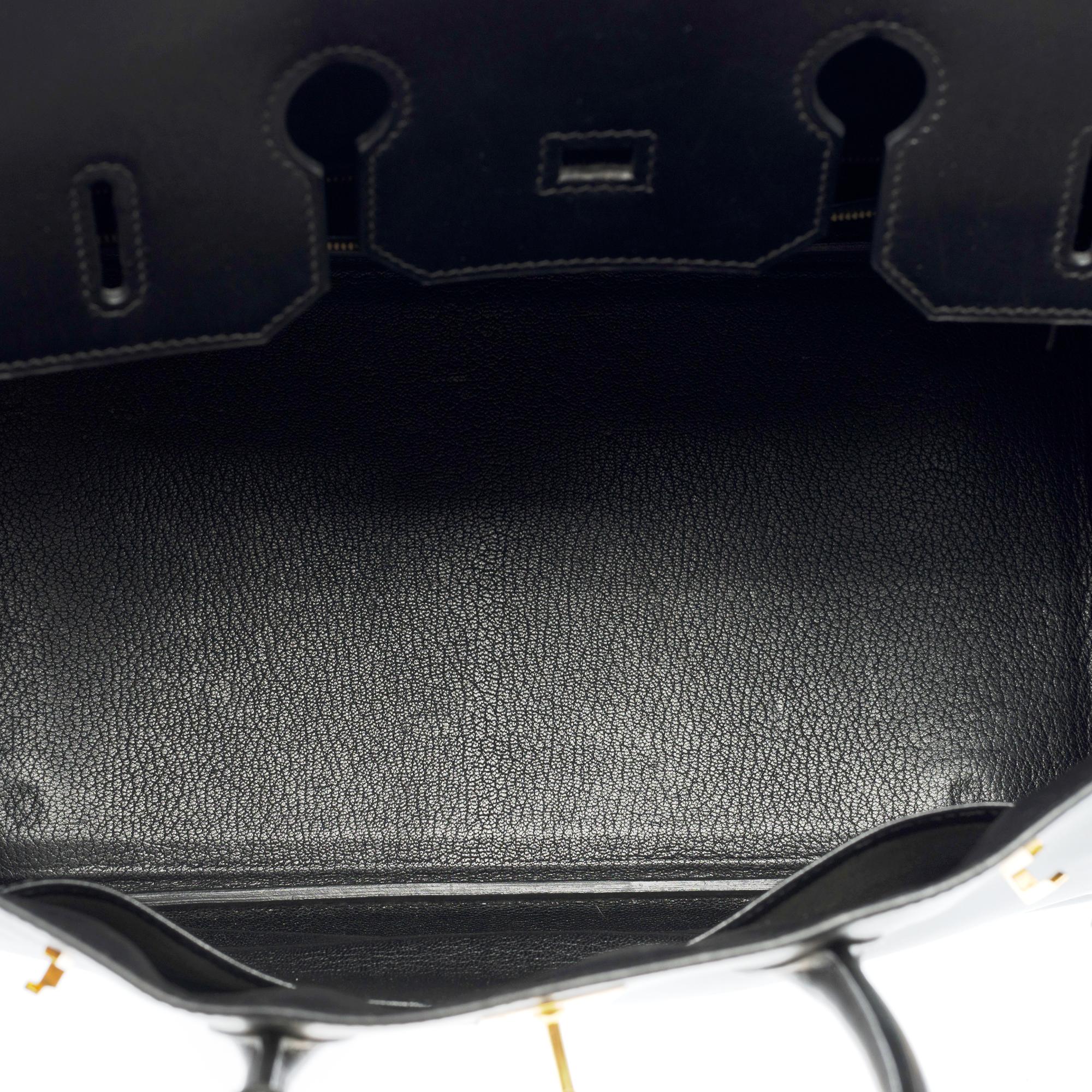 Incredibile e rara borsa Hermès Birkin 35 in pelle di vitello con scatola nera, GHW 4