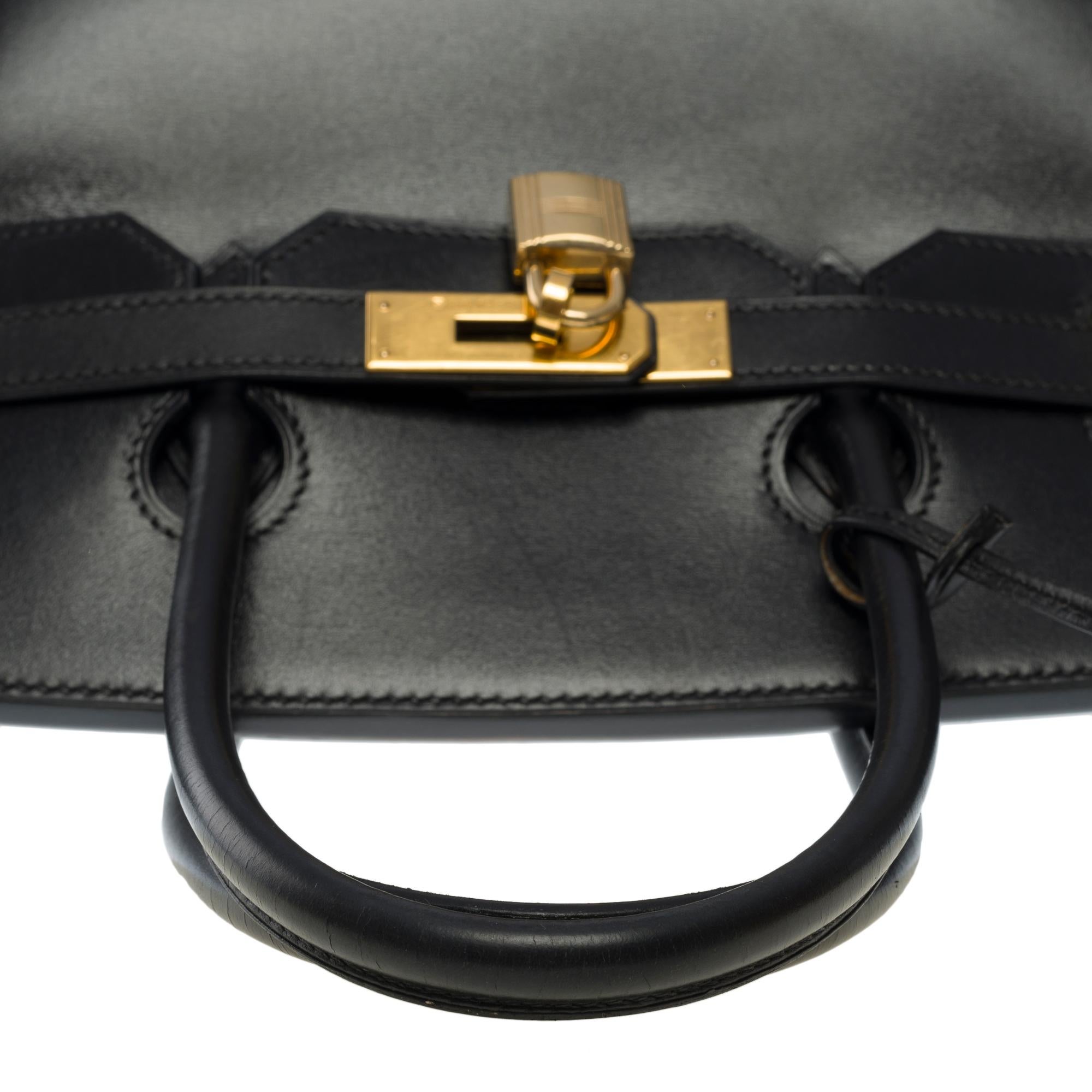 Incredibile e rara borsa Hermès Birkin 35 in pelle di vitello con scatola nera, GHW 5