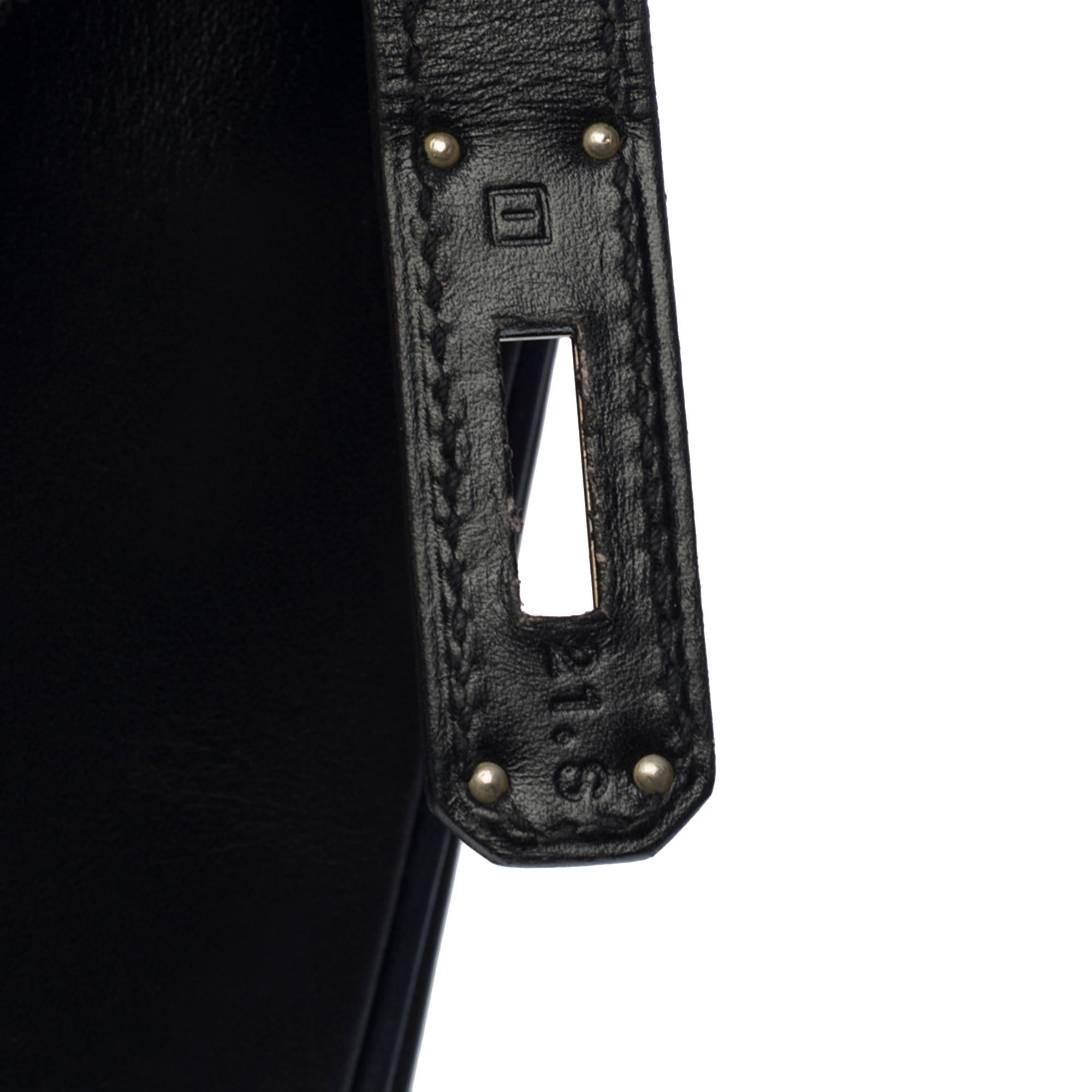 Women's or Men's Amazing & Rare Hermès Birkin 35 handbag in black box calfskin leather, SHW