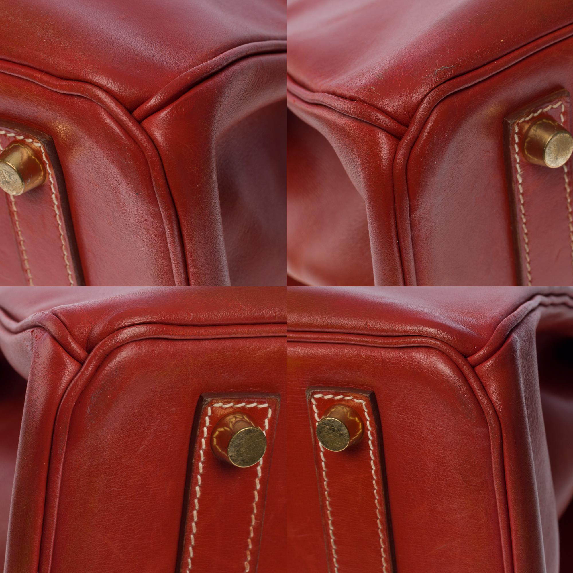Amazing & Rare Hermès Birkin 35 handbag in Cognac box calfskin leather, GHW 6