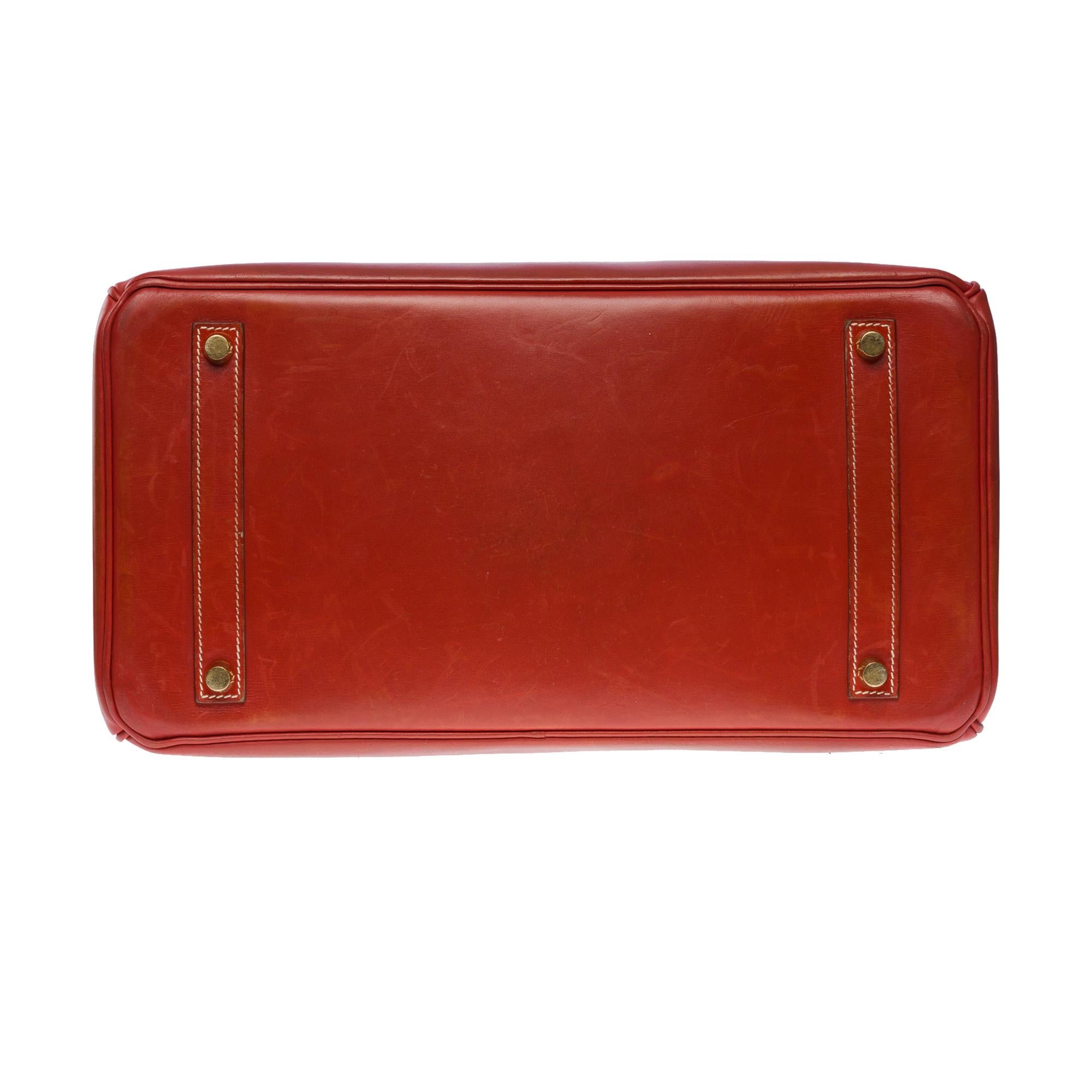Amazing & Rare Hermès Birkin 35 handbag in Cognac box calfskin leather, GHW 5