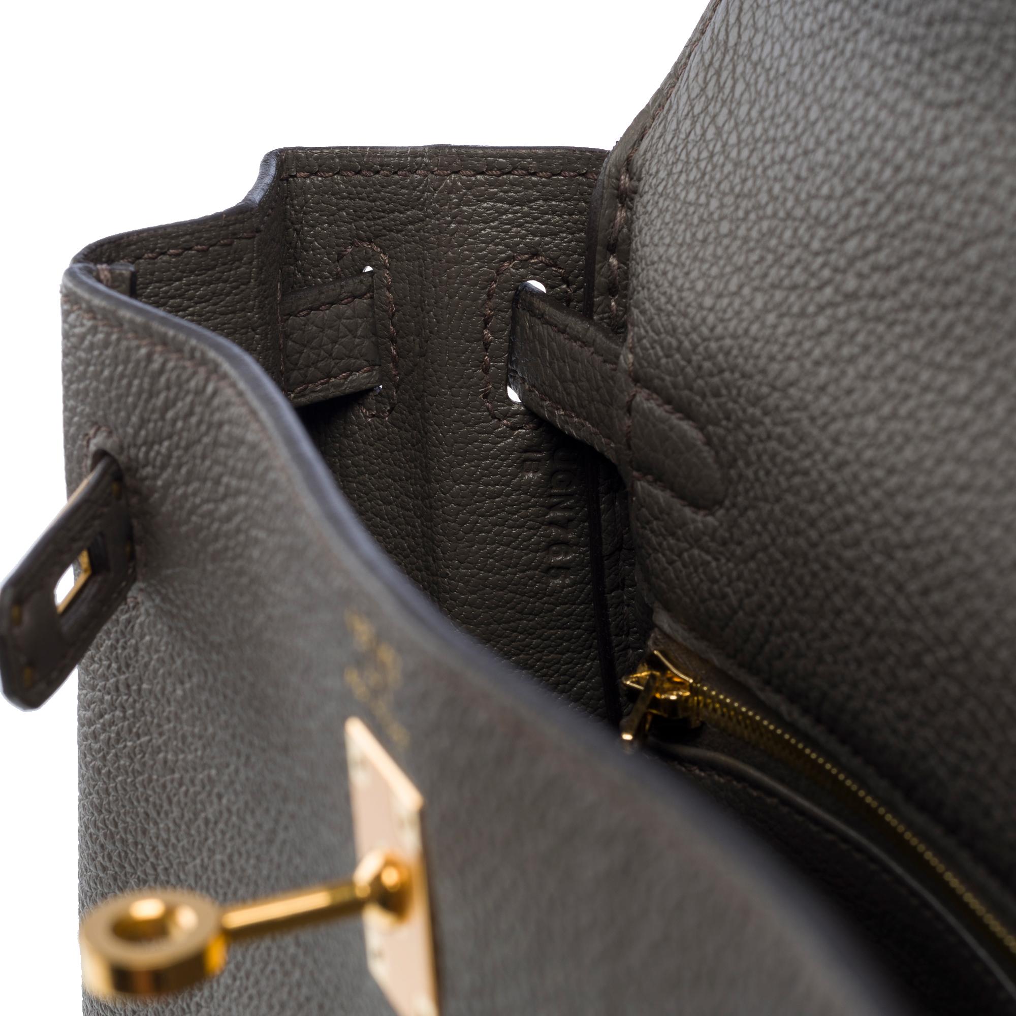 Women's Amazing & Rare Hermès Kelly 25 handbag strap in Togo Grey etain leather, GHW For Sale
