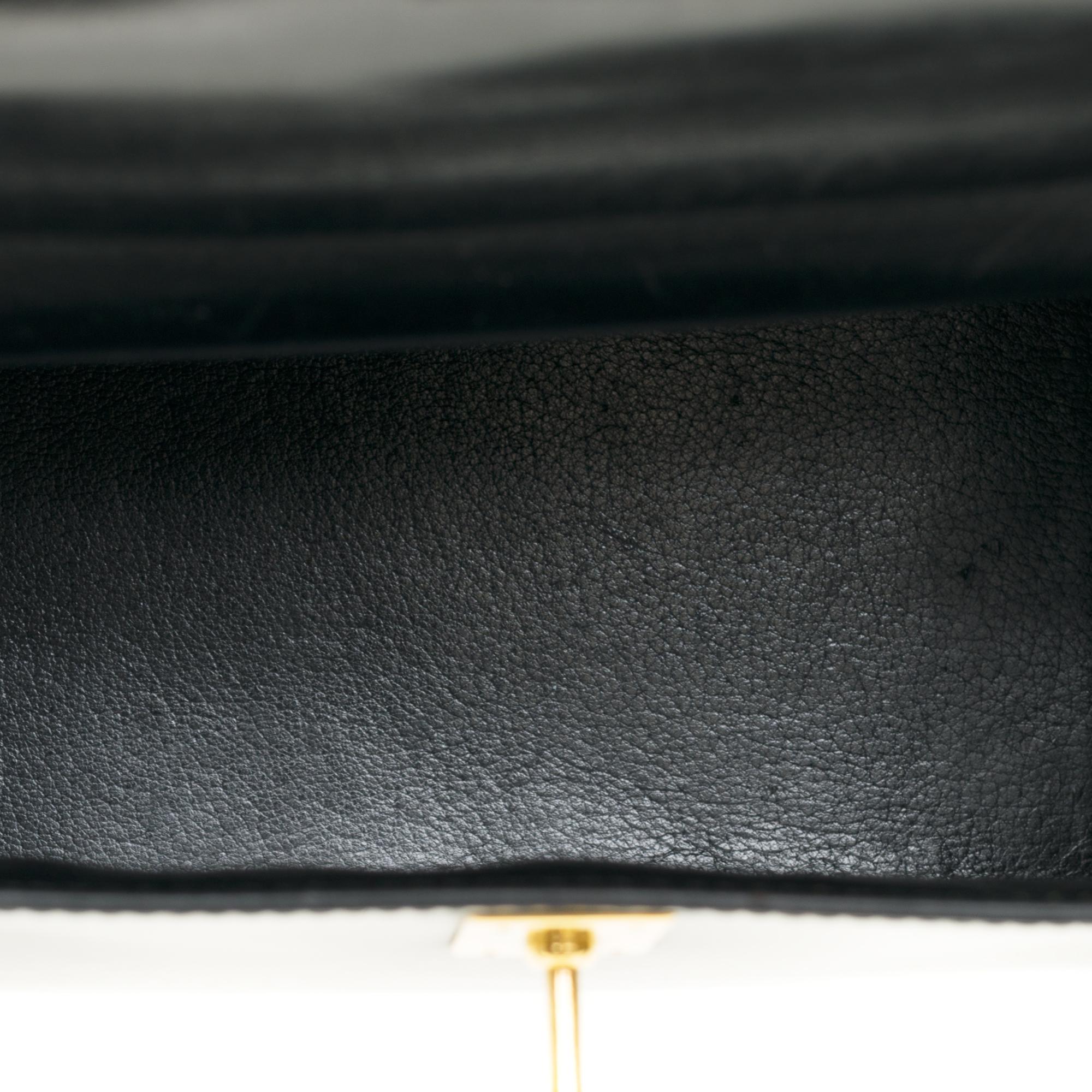 Amazing & Rare Hermès Mini Kelly 20cm double strap in black box calfskin and GHW 2
