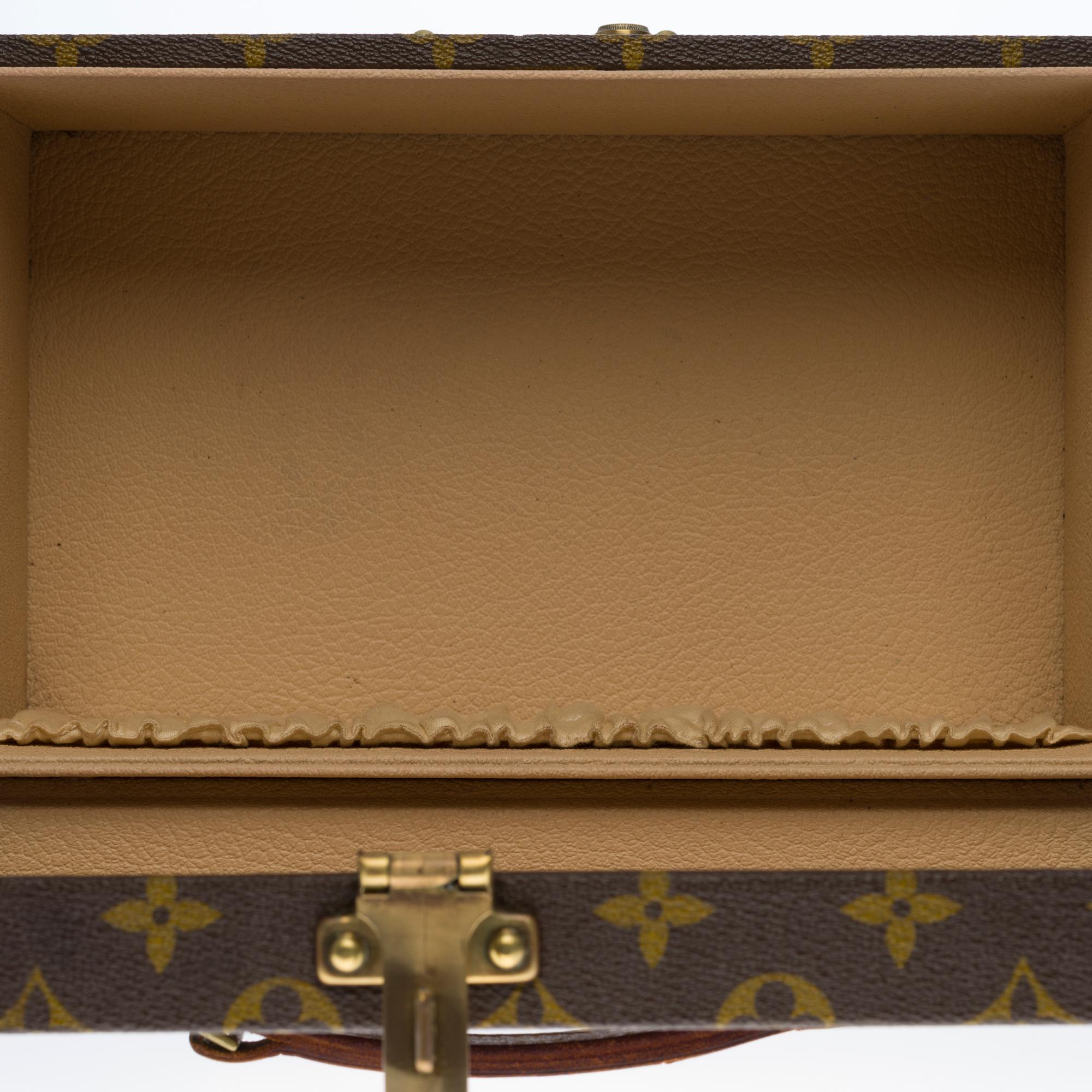 Amazing & Rare Louis Vuitton Box in Brown canvas and natural leather 2