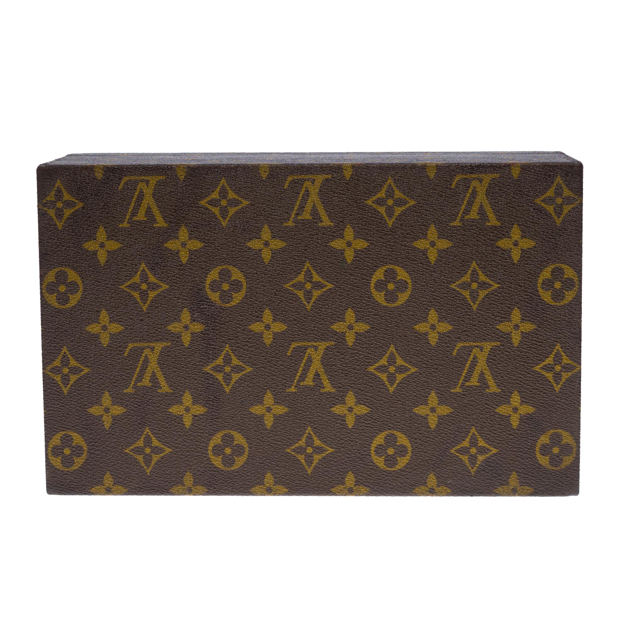 Amazing & Rare Louis Vuitton Box in Brown canvas and natural leather 4