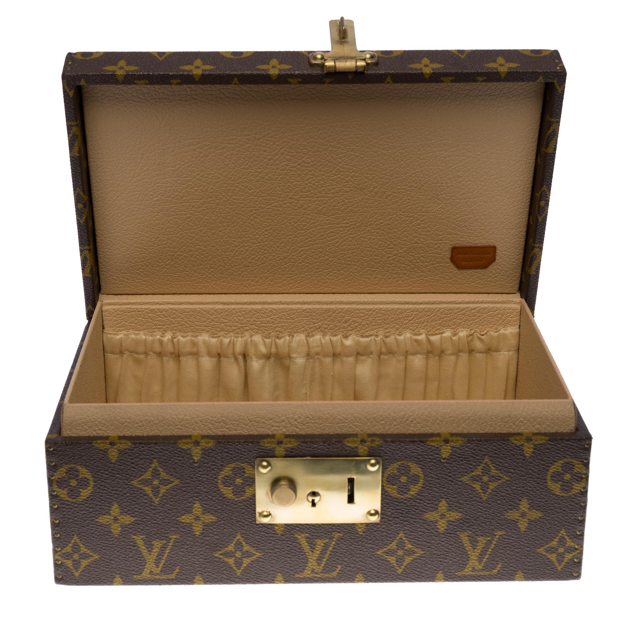 Amazing & Rare Louis Vuitton Box in Brown canvas and natural leather 1