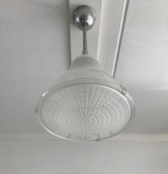 Perfect Size and Brilliant Design Pair of French Holophane Marked Chandeliers