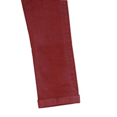NEU Rote Chanel Stretch-Jeans aus Denim mit CC-Logo-Taschen