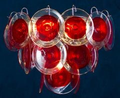 Amazing Red Disc Murano Glass Chandelier