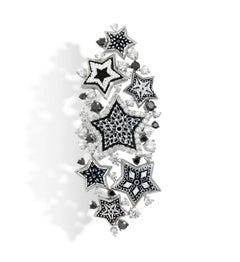 Sicis Jewels 18K White Gold MicroMosaic Cocktail Ring with White & Black Diamond