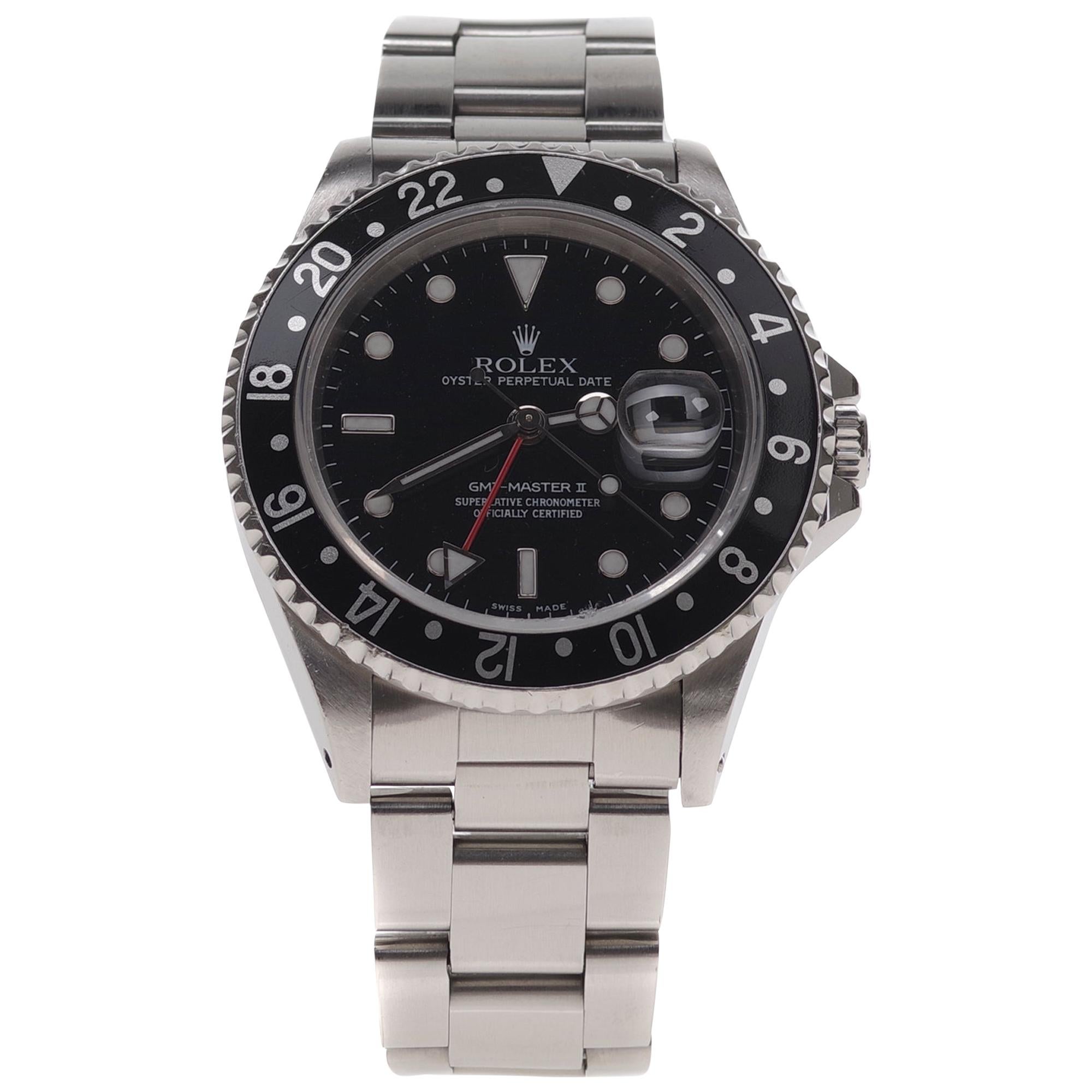 Amazing Rolex GMT - Master II in steel circa 1996 in perfect condition