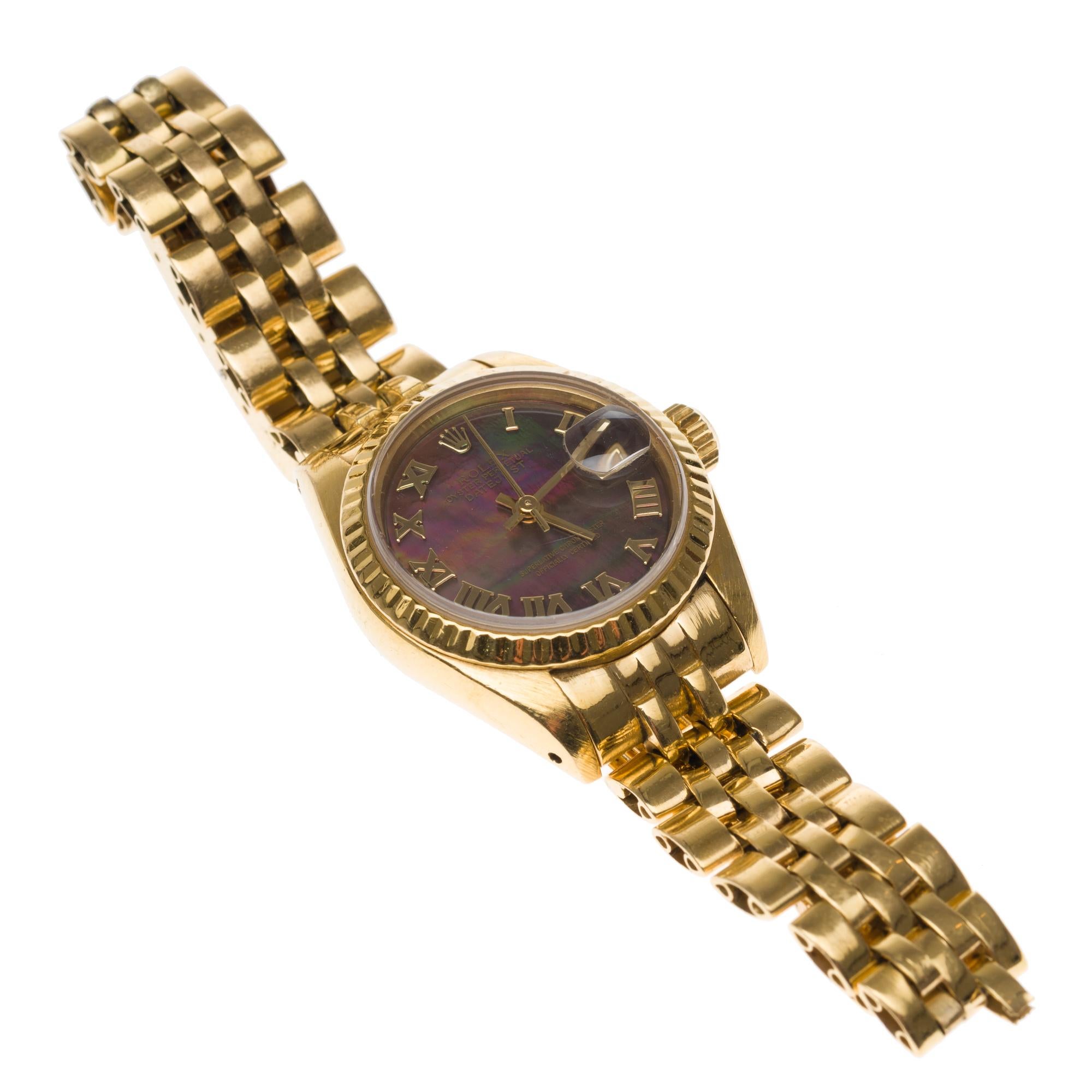 Amazing Rolex Oyster Perpetual lady in yellow gold, 24mm In Good Condition In Paris, IDF