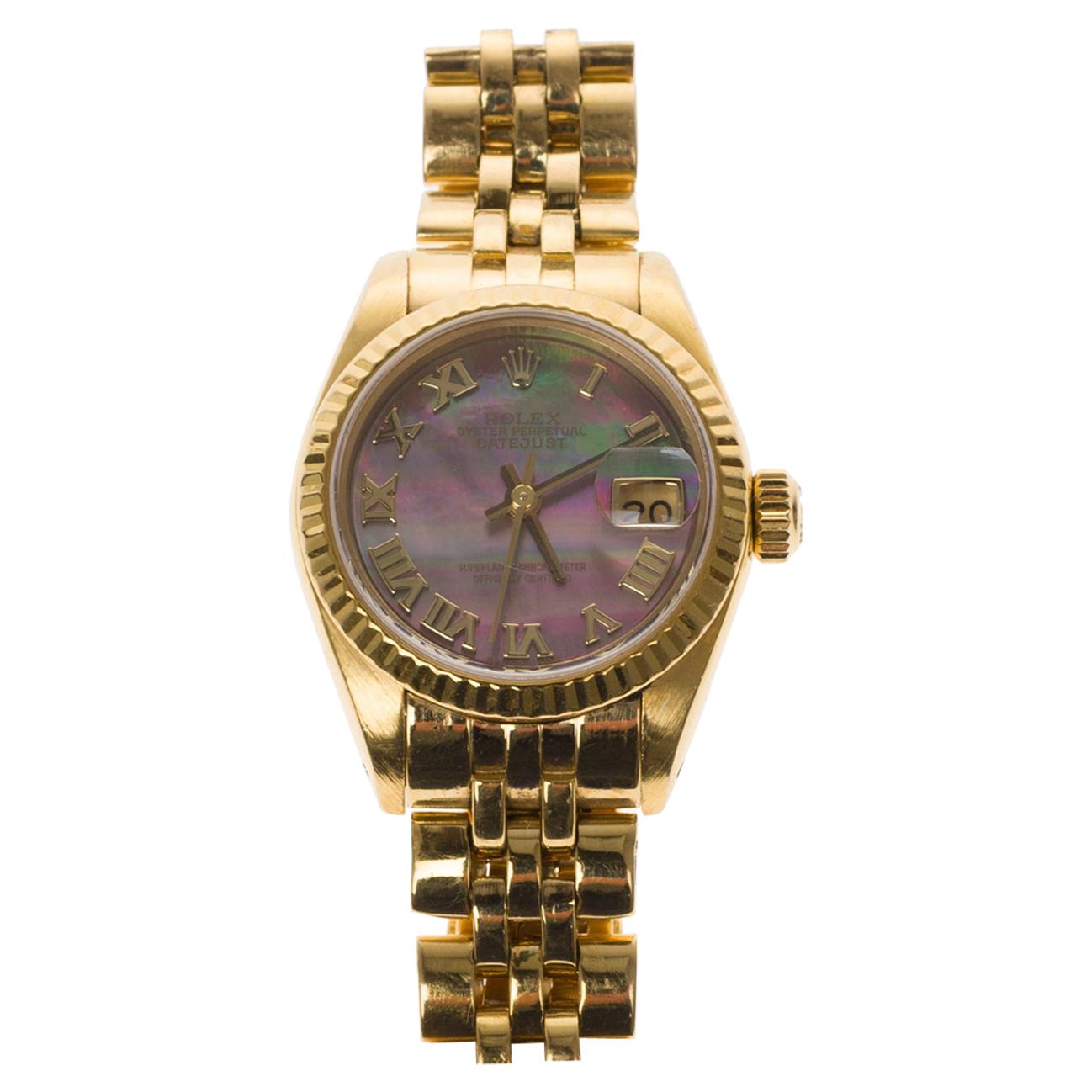 Amazing Rolex Oyster Perpetual lady in yellow gold, 24mm
