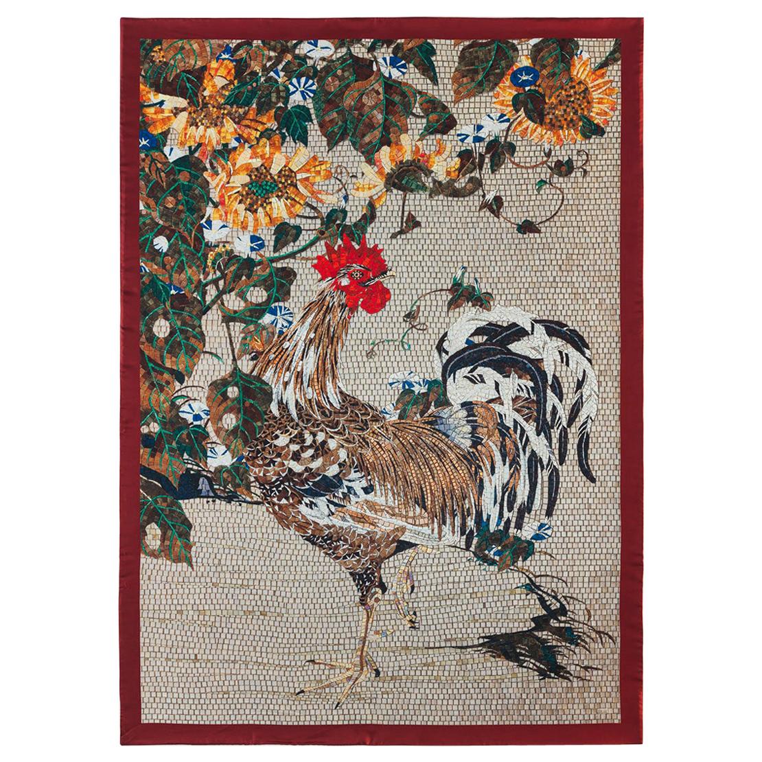 Amazing Rooster Bed-Cover Blanket Silk Cashmere Wool