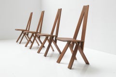 Amazing S45 Chairs in ELM Wood, Matching Set, Pierre Chapo, France, 1969