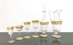 Amazing Saint Louis - France Set of 48 glasses and bottles, 'THISTLE GOLD' 20th