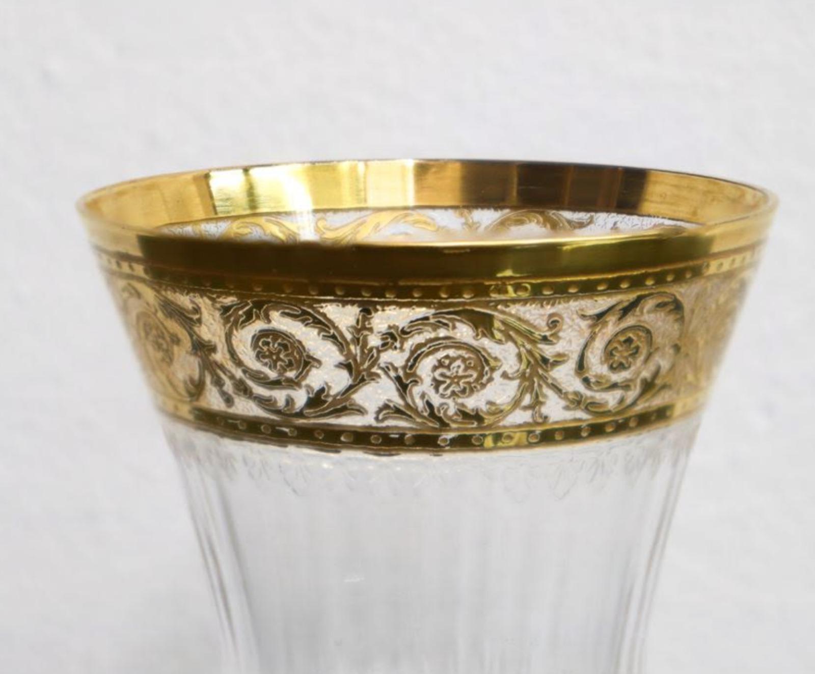 Hand-Crafted Amazing Saint Louis - France Set of 48 glasses and bottles, 'THISTLE GOLD' 20th For Sale