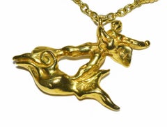 Amazing Salvatore Dali Gold Jonah and the Whale Pendant