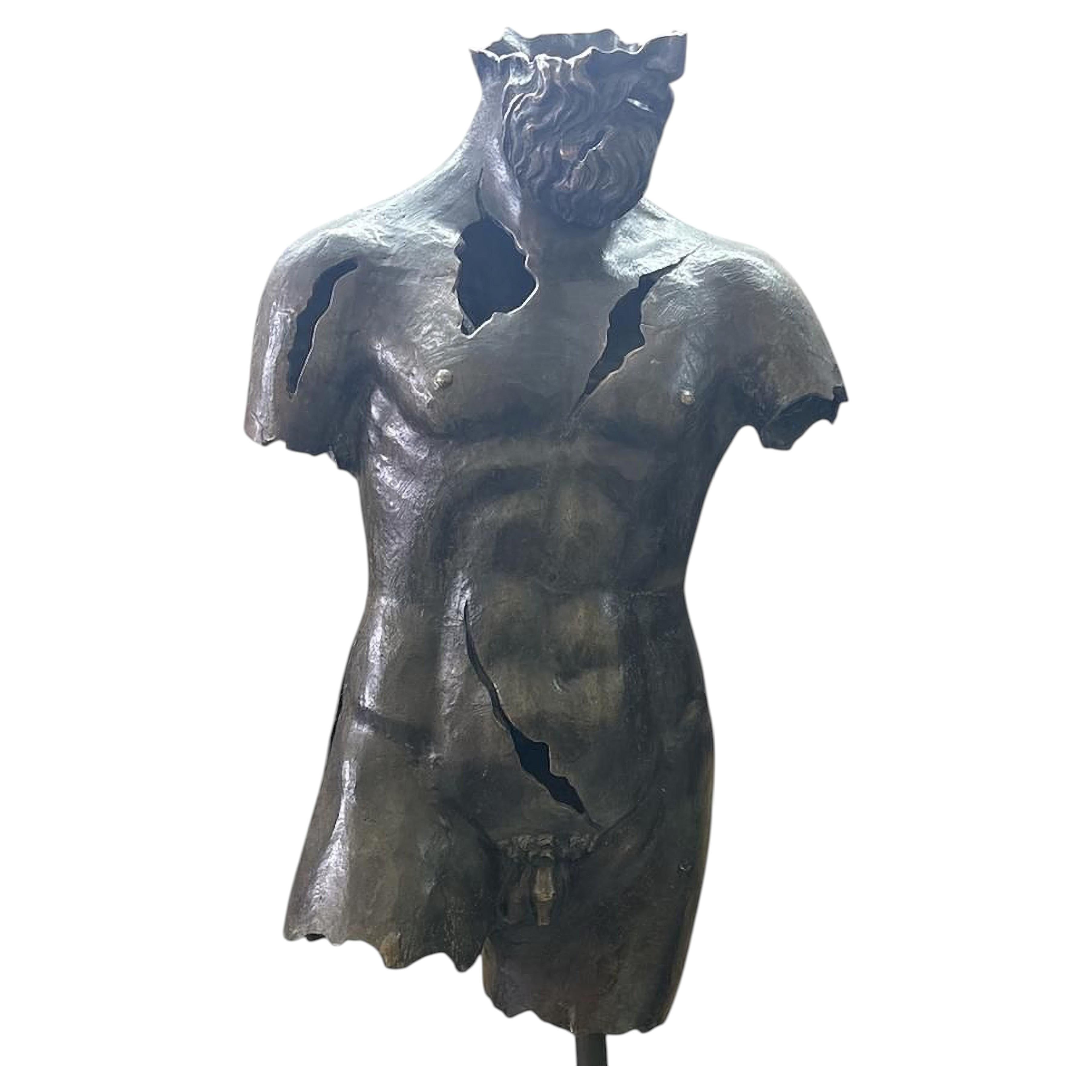 Amazing Sculpture "Torso of Hermes" 20th Century Bronze with Patinated Finish