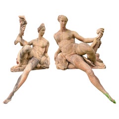 Esculturas Asombrosas" Náyade Teti y Náyade Doris " (7 en el Mundo) Terracota