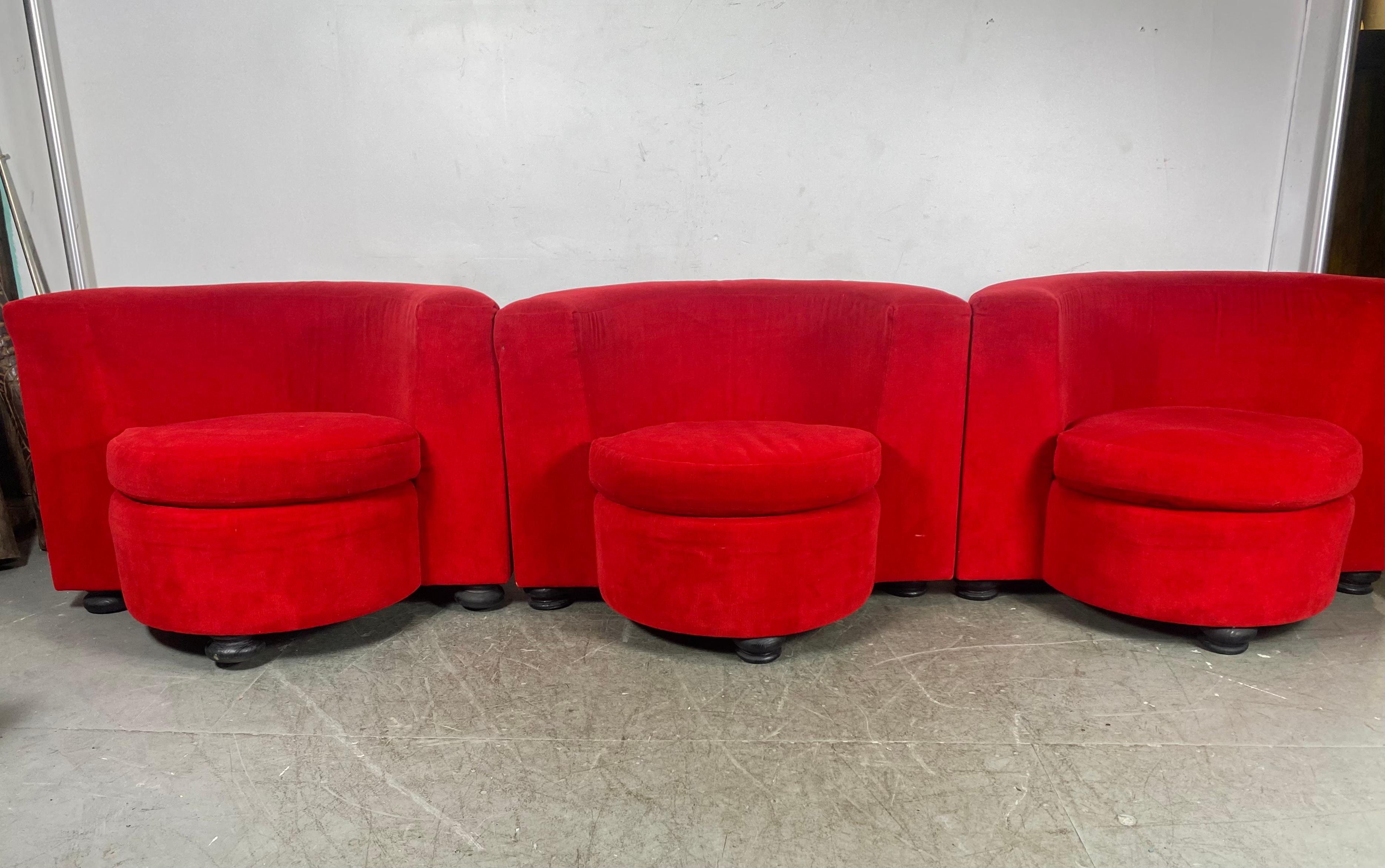 Amazing Sectional Sofa / lounge chairs/ tete tete made by Thayer Coggin. .1970s For Sale 7