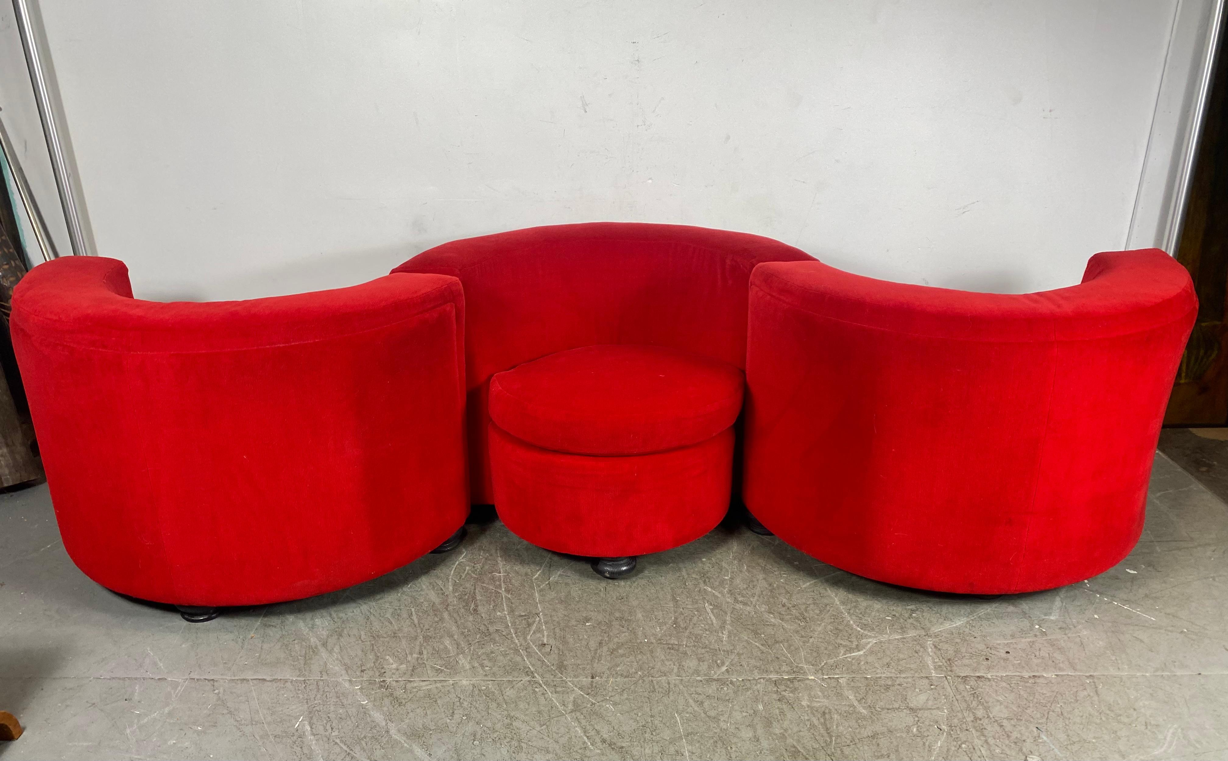 Amazing Sectional Sofa / lounge chairs/ tete tete made by Thayer Coggin. .1970s For Sale 8