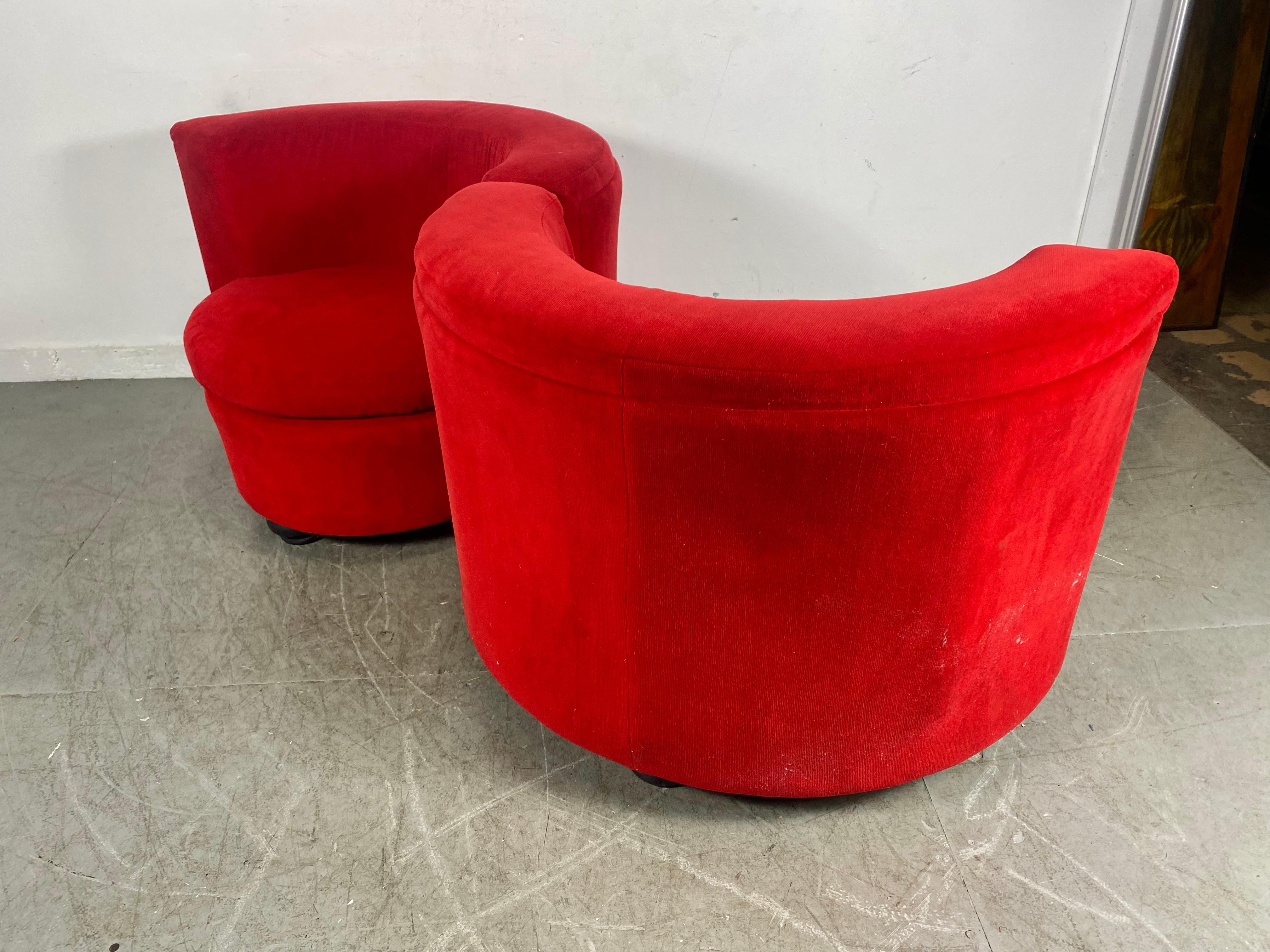 Amazing Sectional Sofa / lounge chairs/ tete tete made by Thayer Coggin. .1970s In Good Condition For Sale In Buffalo, NY