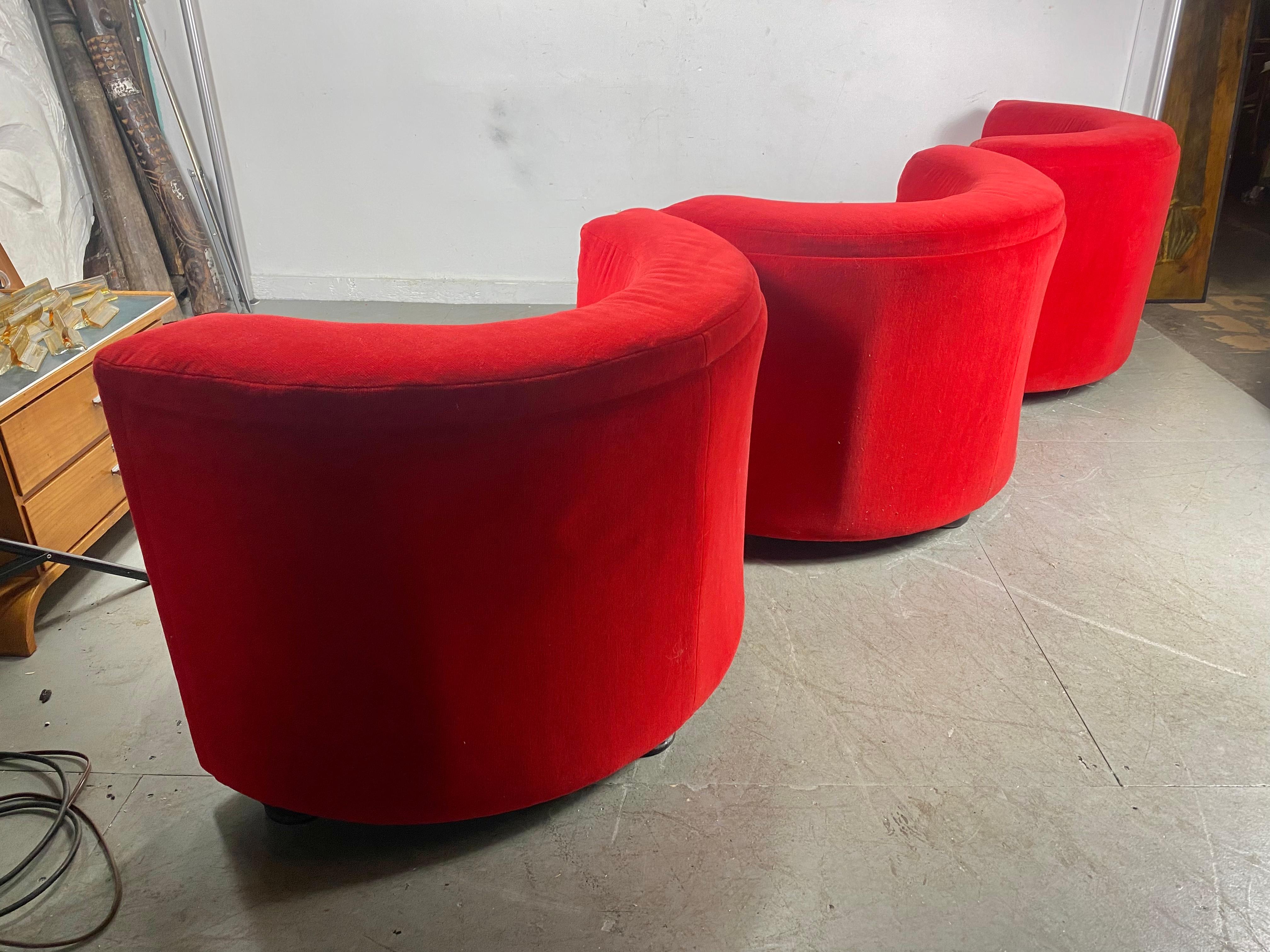 Fabric Amazing Sectional Sofa / lounge chairs/ tete tete made by Thayer Coggin. .1970s For Sale