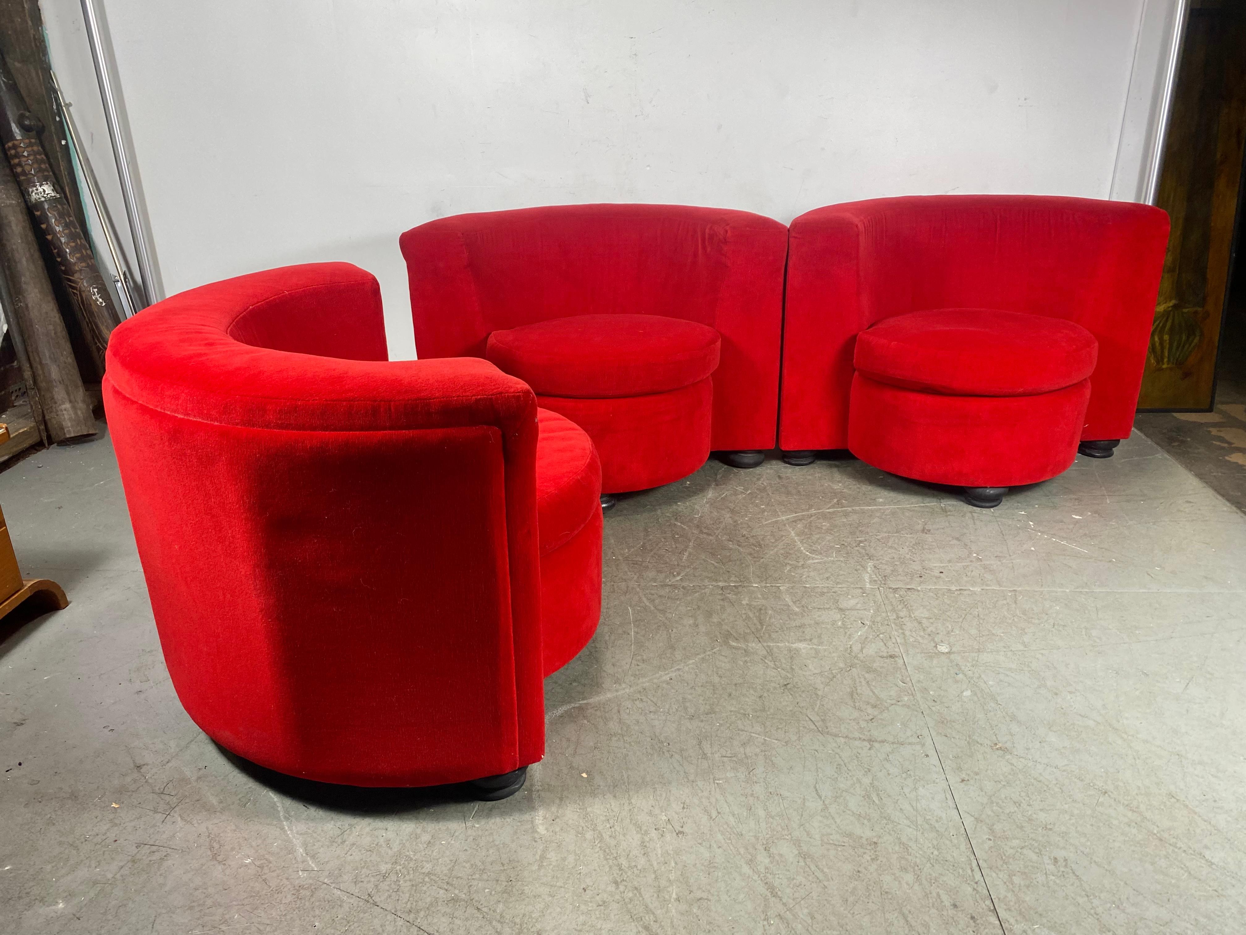 Amazing Sectional Sofa / lounge chairs/ tete tete made by Thayer Coggin. .1970s For Sale 2